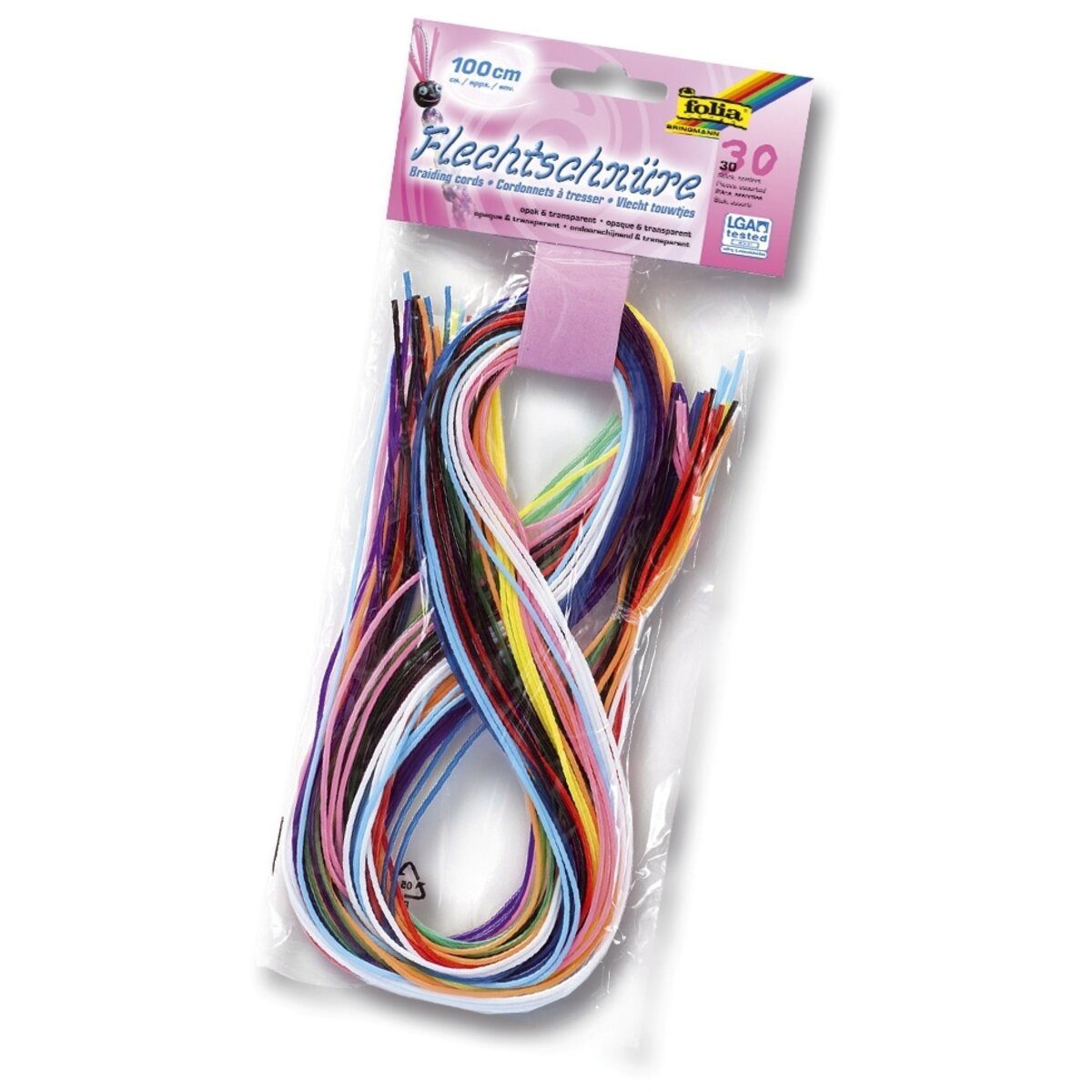 Folia Bastelfilz Bastelset Flechtschnüre -Scoubidous- - 30 Stück sortiert.