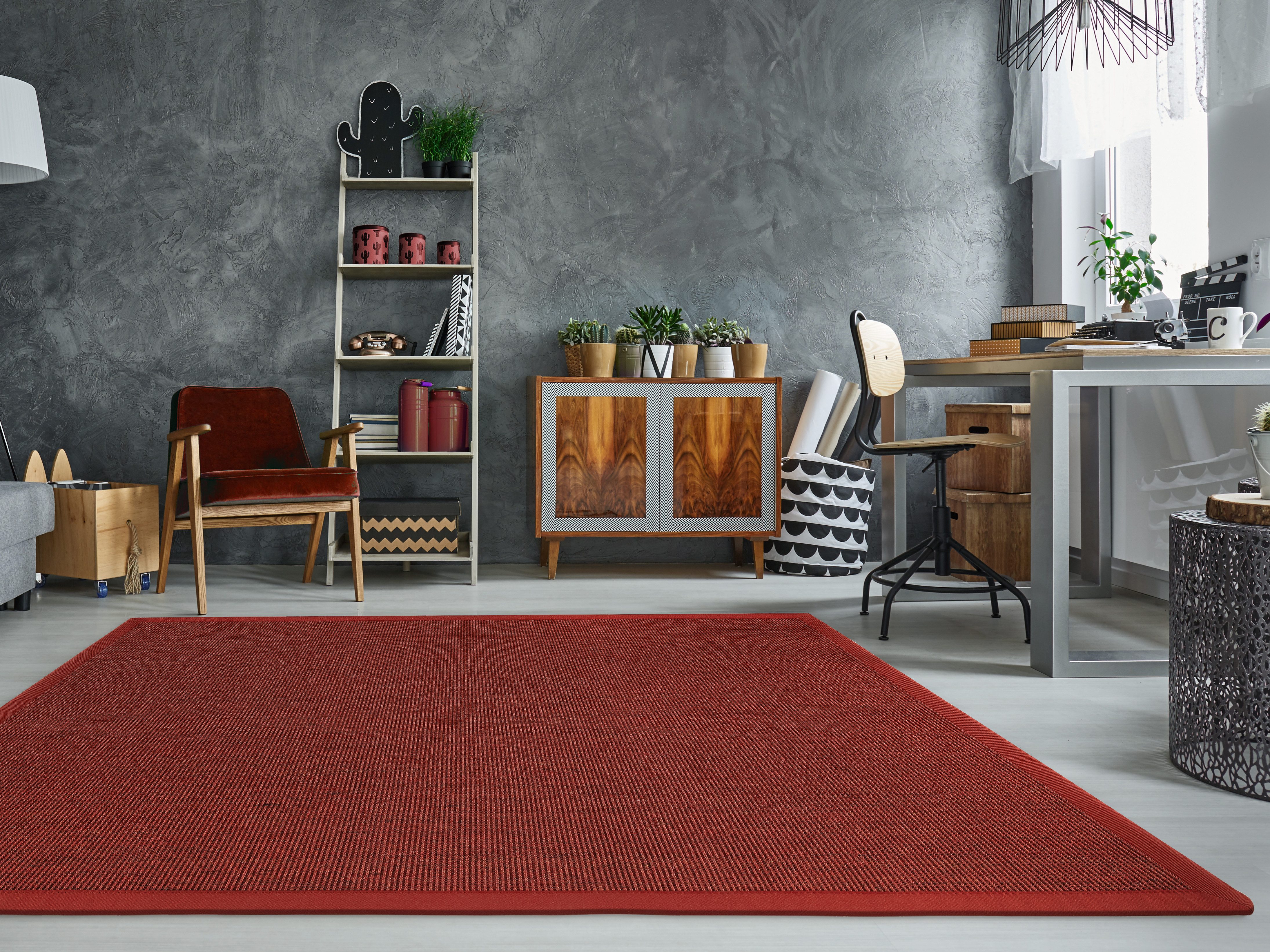 Dekowe Sisalteppich Mara S2 mit Bordüre, rechteckig, Höhe: 5 mm, Flachgewebe, Material: 100% Sisal, Wohnzimmer, Kundenliebling