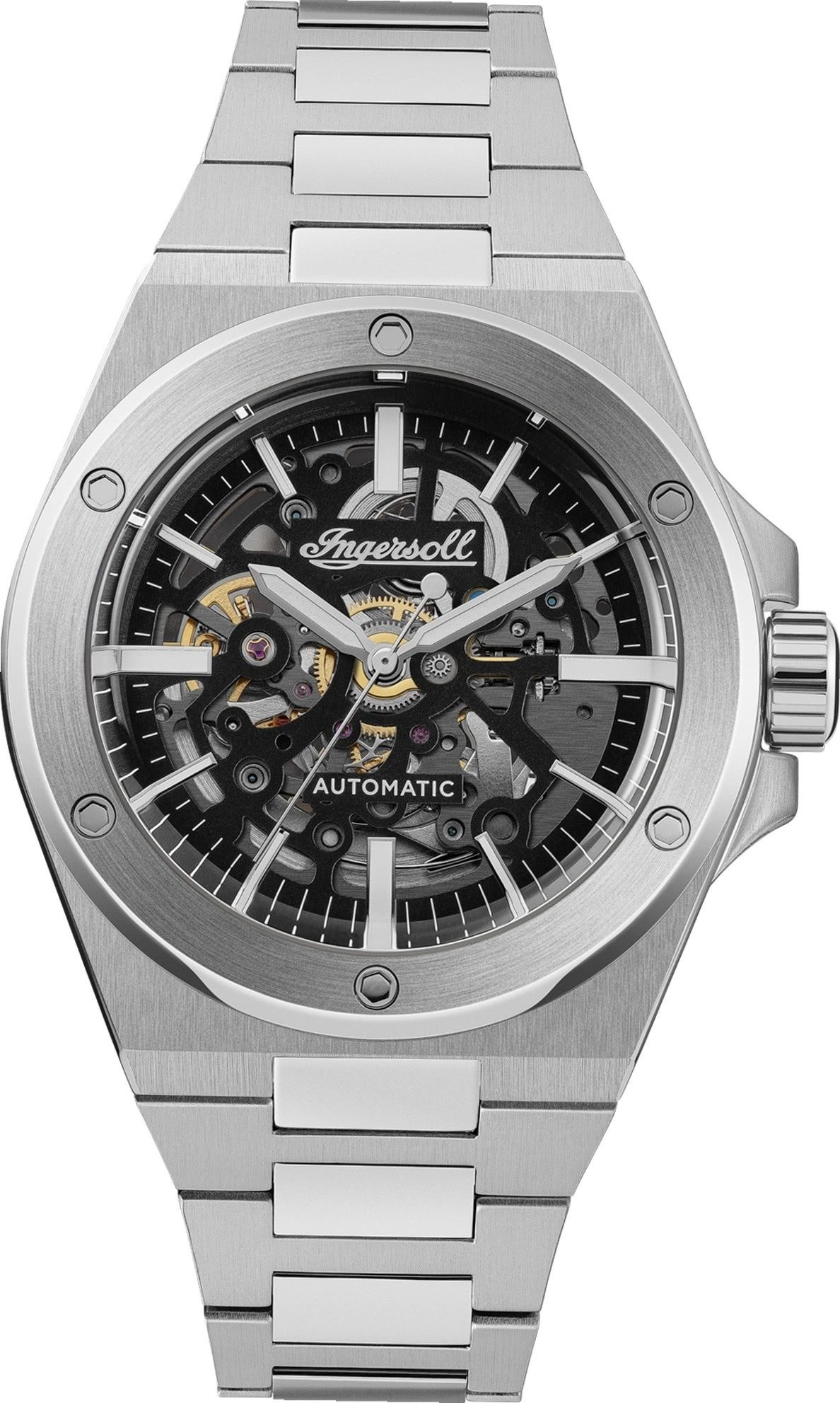 Quarzuhr Ingersoll Herrenuhr Edelstahl silber