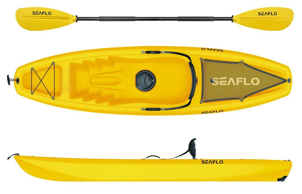 SEAFLO Einerkajak 1003, (mit Paddel und Angelrutenhalter) gelb | Kajaks