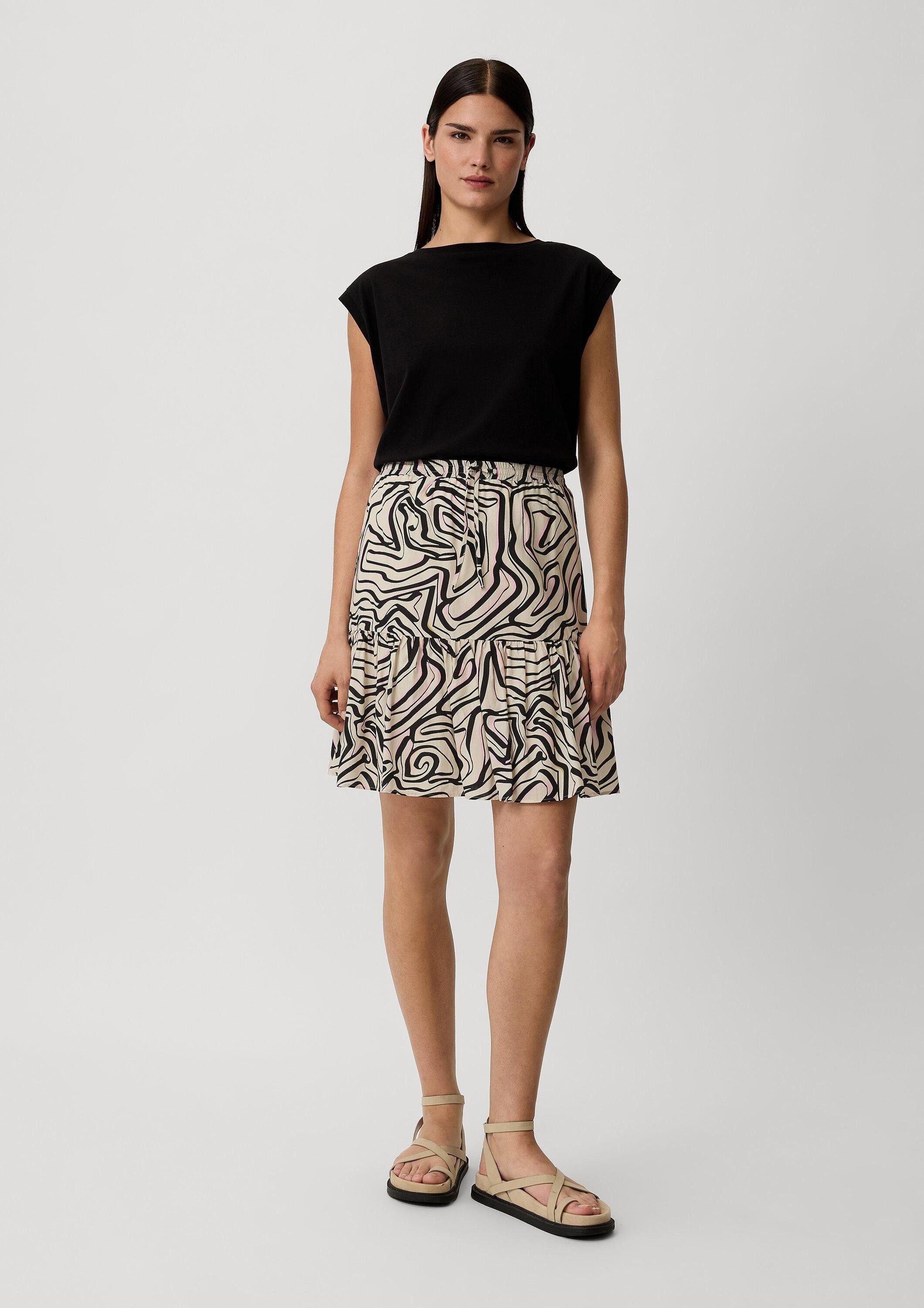 comma Minirock Rock Kurzer Rock mit All-over-Print