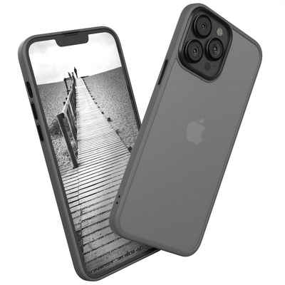 EAZY CASE Handyhülle Outdoor Case für Apple iPhone 13 Pro Max 6,7 Zoll, Hybrid Case mit Aufprallschutz Transparent kratzfest Back Cover Grau