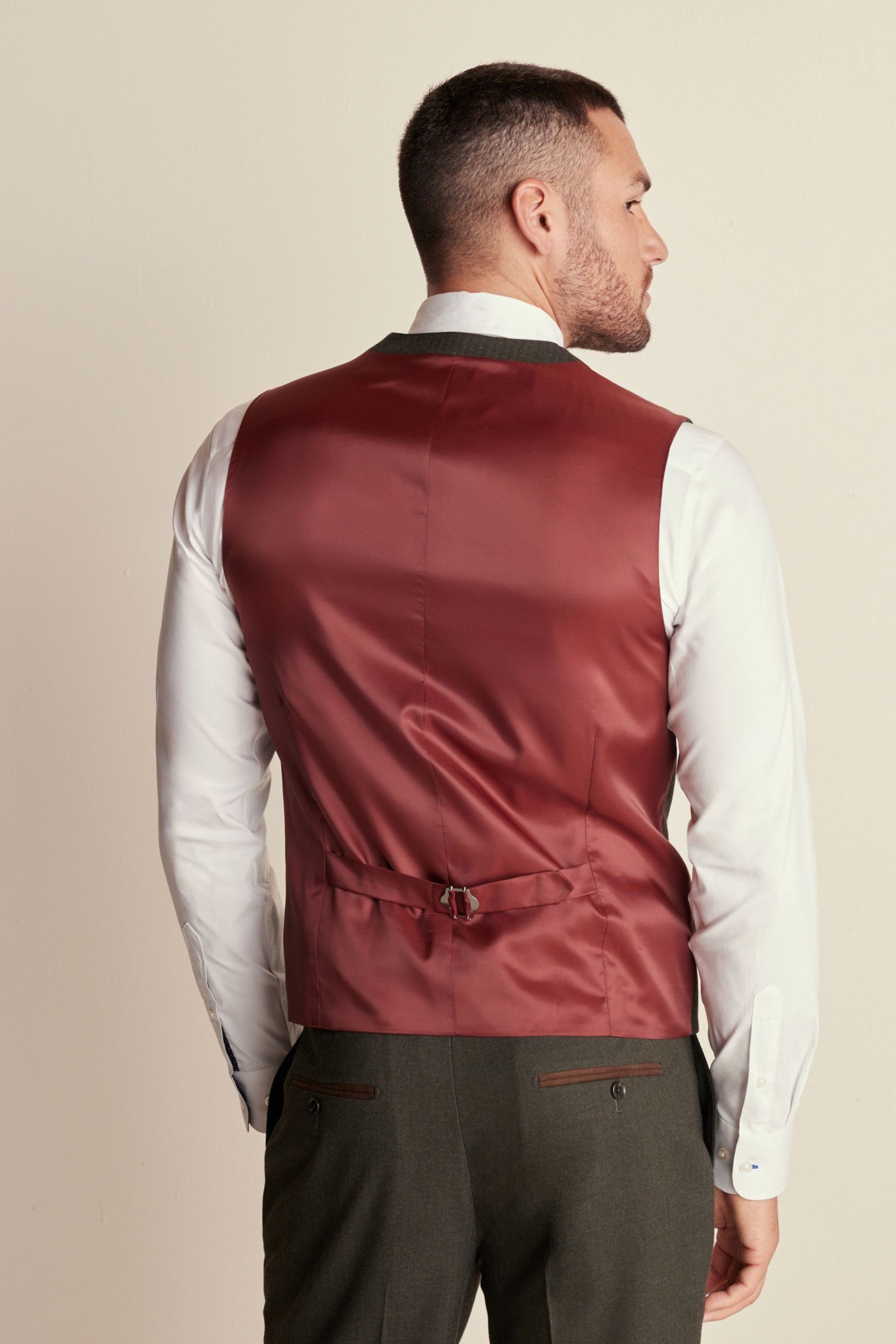 Next Anzugweste Anzug-Weste mit Fischgrätmuster und Paspel (1-tlg) günstig online kaufen