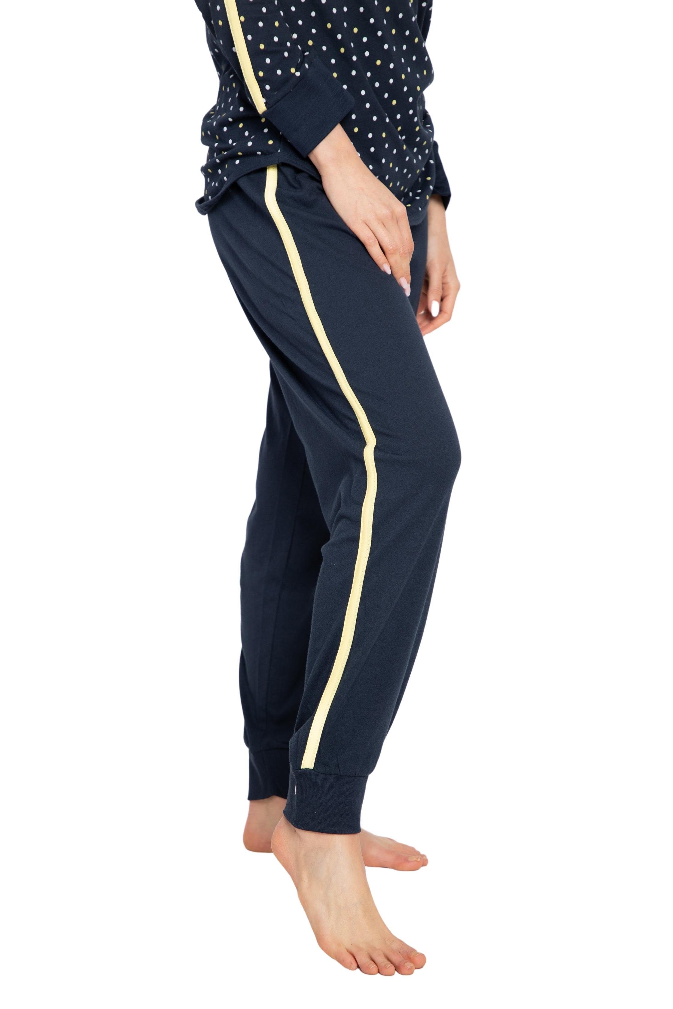 Qualität Consult-Tex Pyjama (Packung) reiner Aus Baumwolle-Jersey blau-gelb DW727