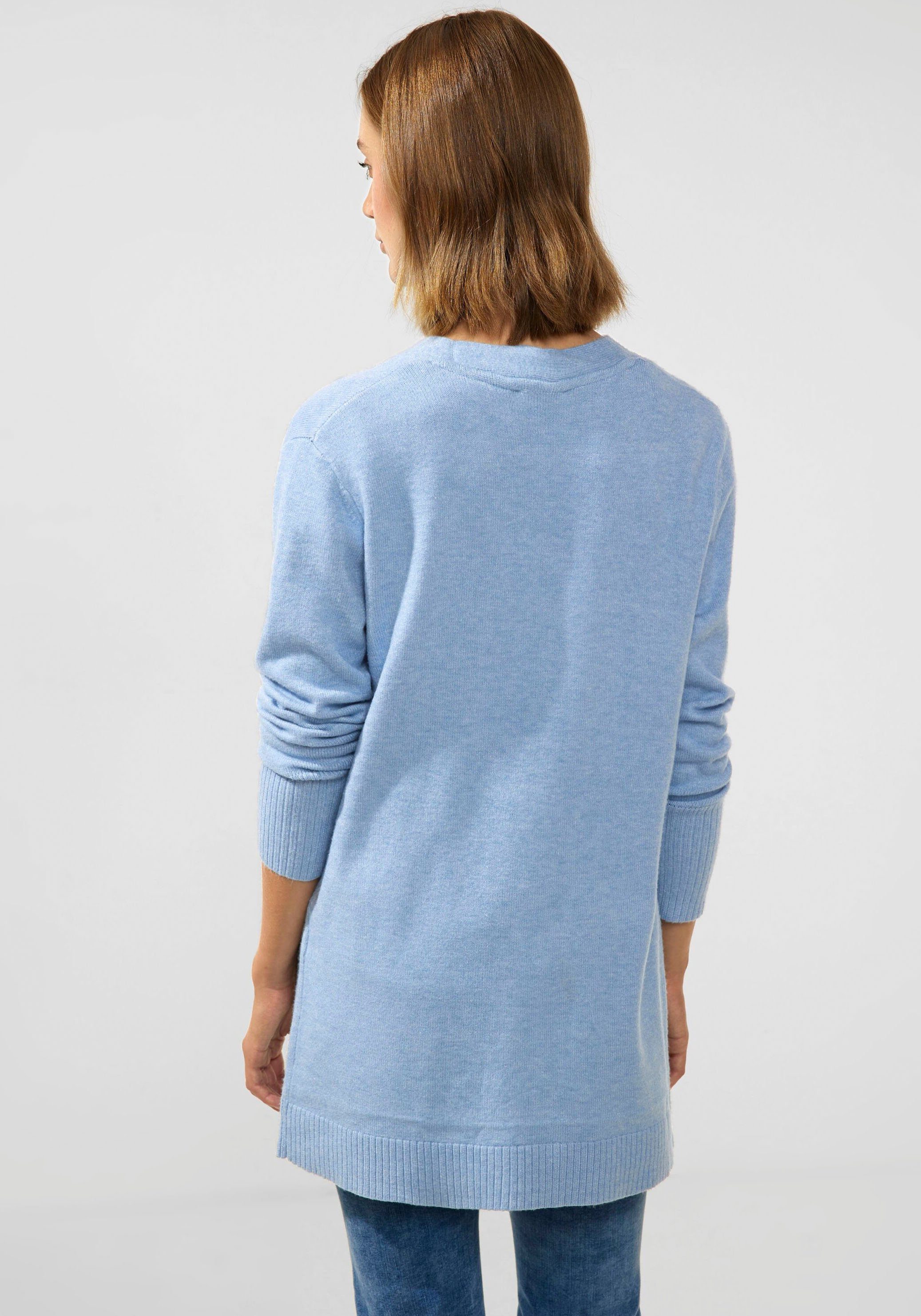 STREET ONE Unifarbe blue in feather Cardigan