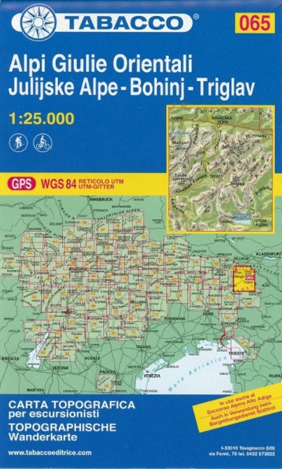 Tabacco Wandern 1 : 25 000 Alpi Giulie Orientali-Julijske Alpe-Bohinj- / diverse