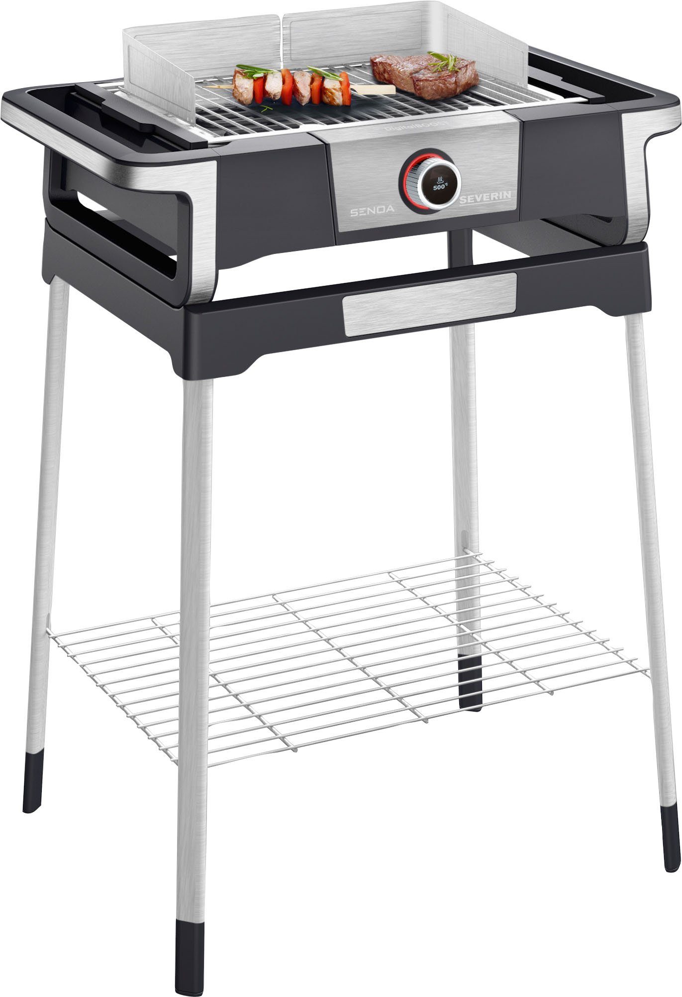 Severin Elektro-Standgrill SENOA Digital Boost S PG 8118, 3000 W, Reflektorschale zur optimalen Hitzeverteilung, einsatzbereit: 10 Min