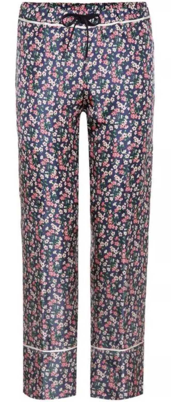 MONCLER Loungehose Seidenhose Floral Seide mit Blumendruck Elastischer Bund für hohen Tragekomfort