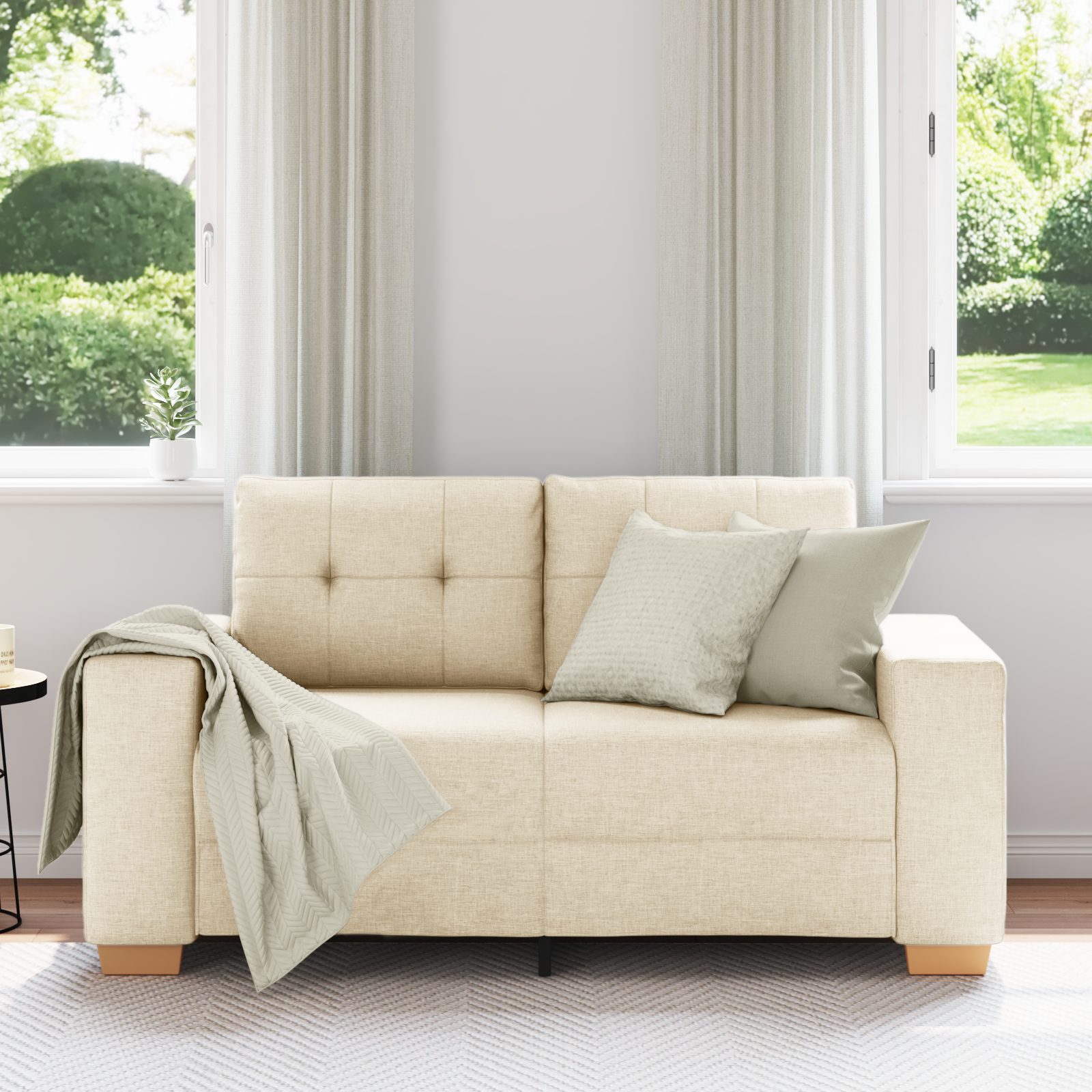 vidaXL Sofa Sofa 2-Sitzer Creme 120 günstig online kaufen