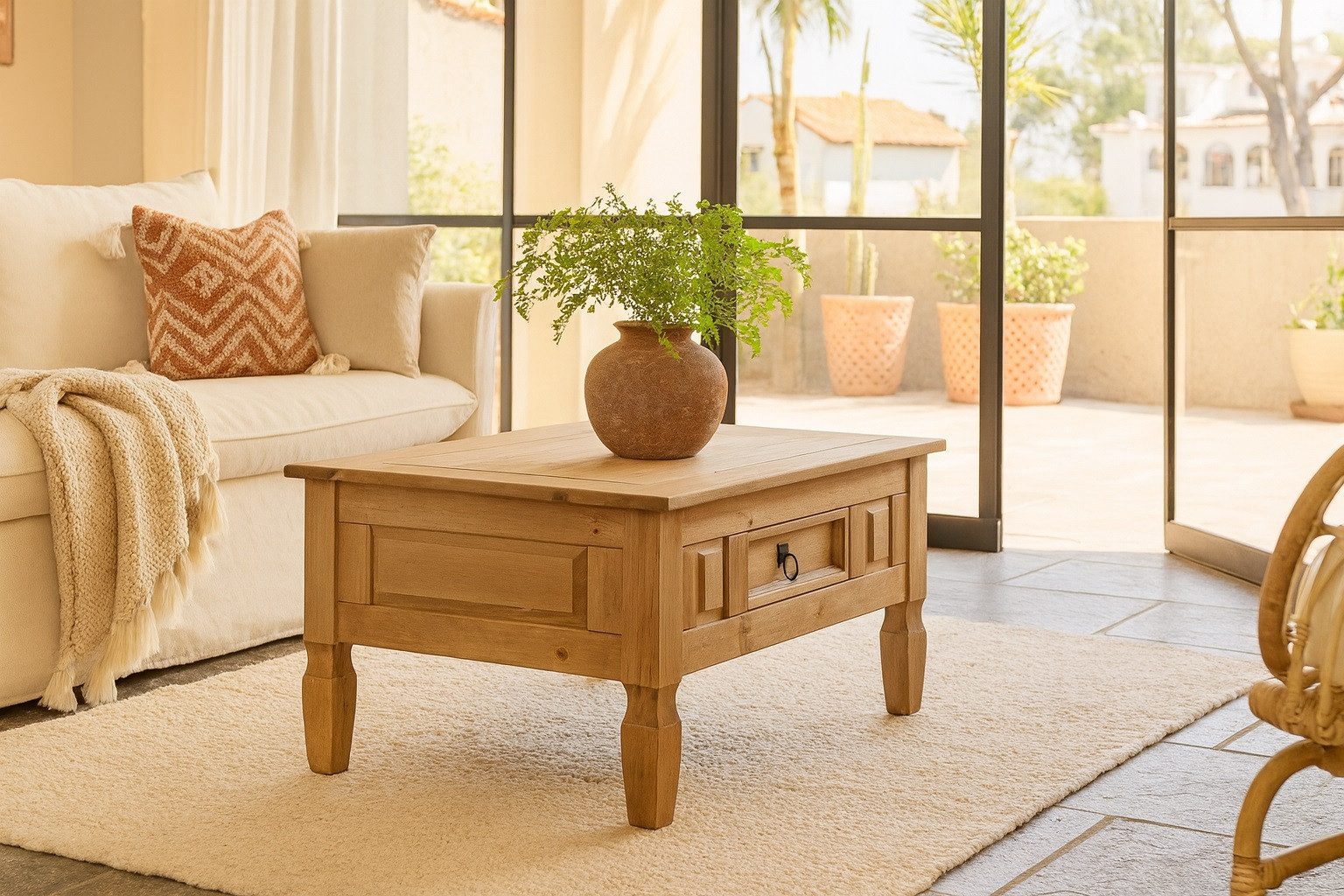 SAM® Couchtisch Torreon, massives Kiefernholz, mit Schublade, im Mexico-Sty günstig online kaufen