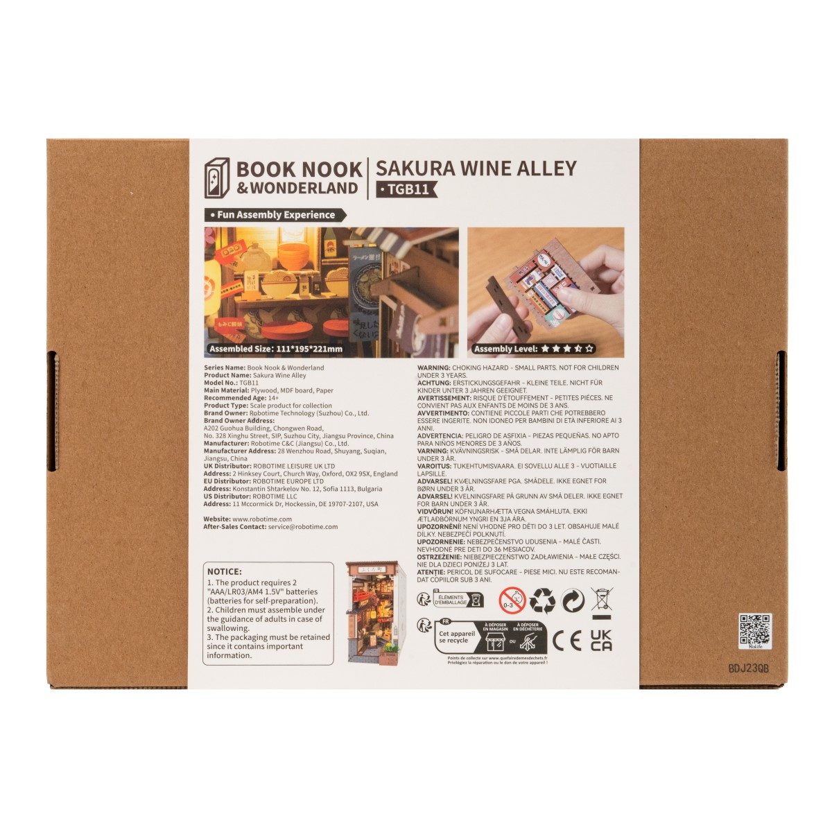 ROLIFE 3D-Puzzle Book Nook "Sakura Wine Alley", 249 Puzzleteile