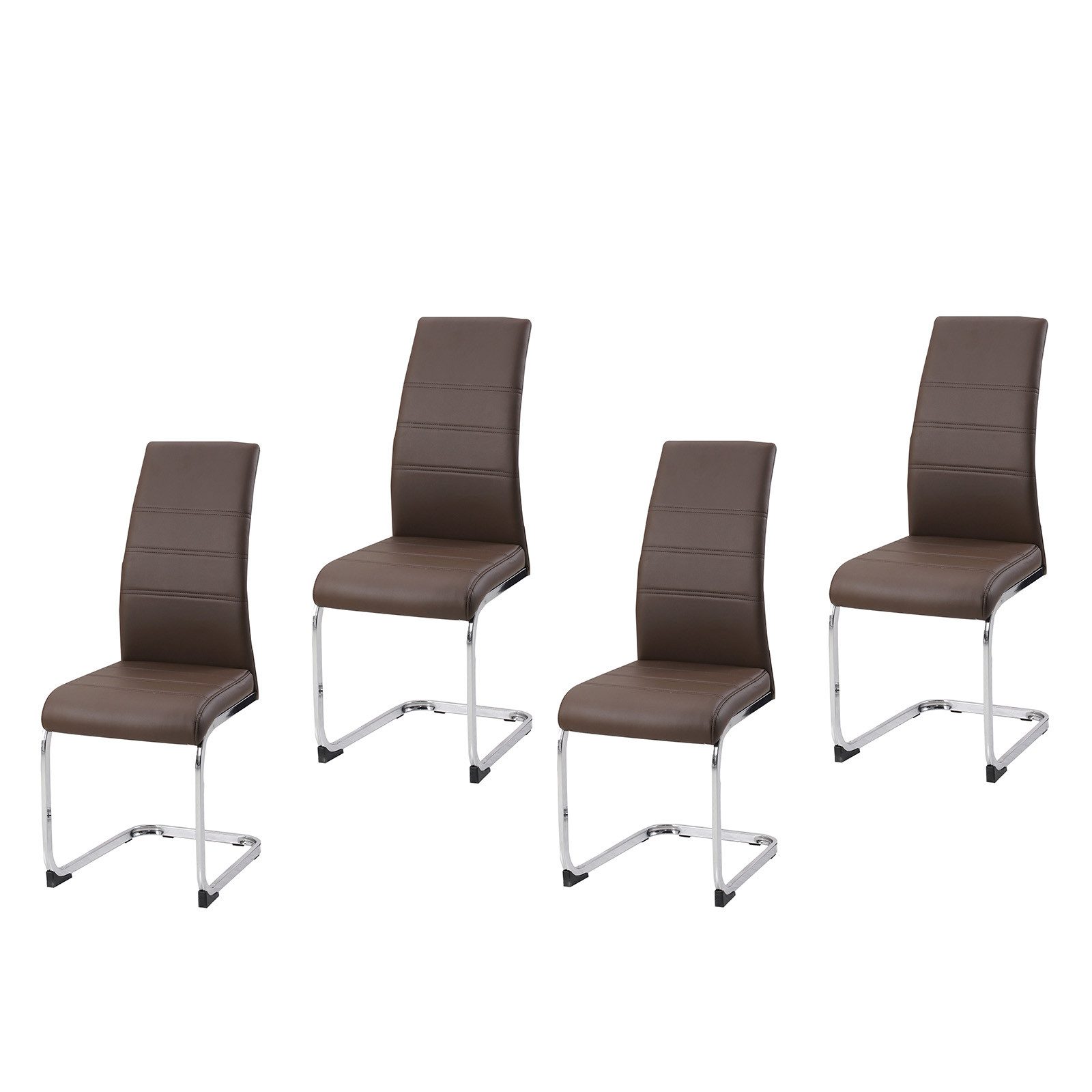 HTI-Line Freischwinger Schwingstuhl SallyC PU 4er (Set, 4 St), Freischwinger Esszimmerstuhl Kunstleder