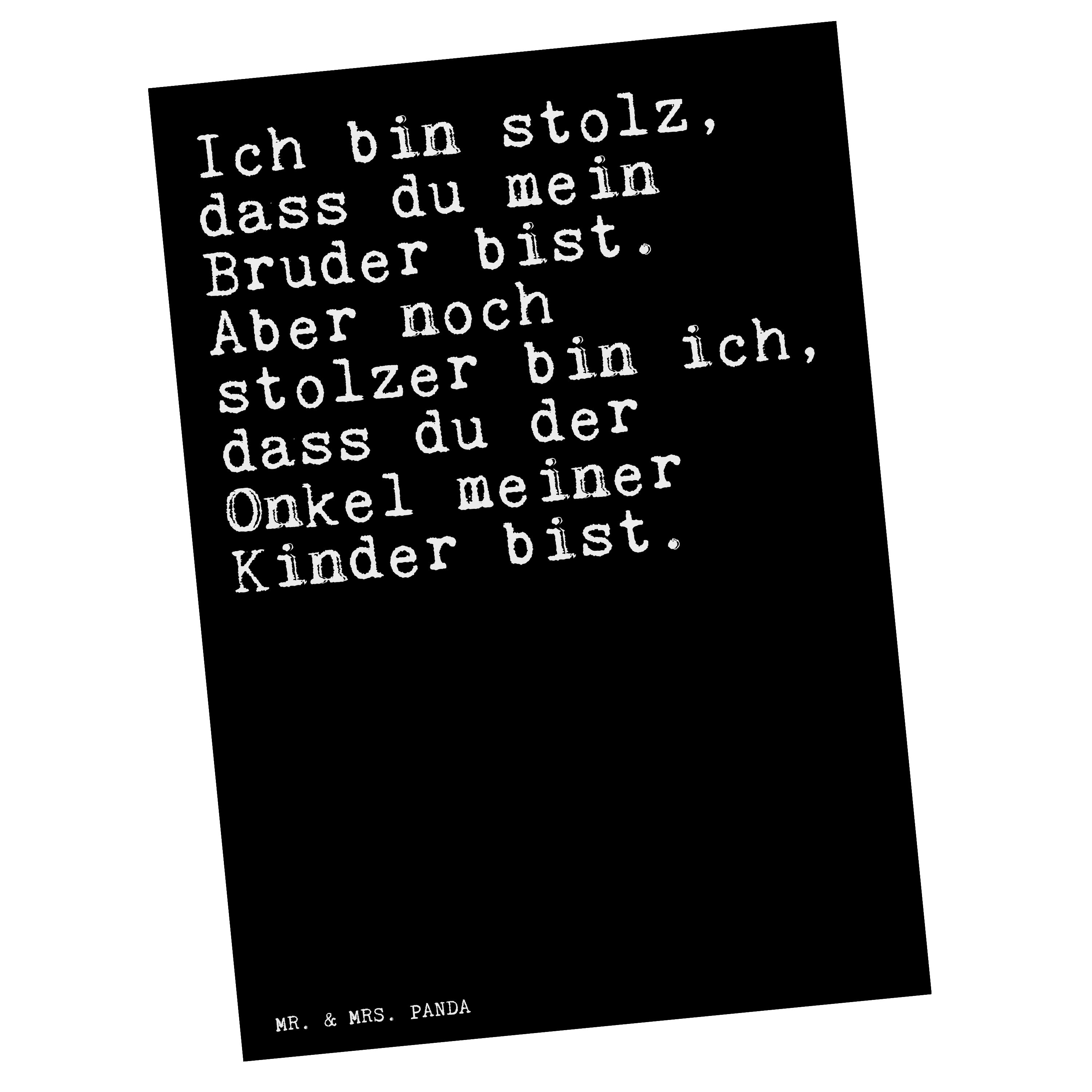 Mr. & Mrs. Panda Postkarte »Ich bin stolz, dass... Schwarz Geschenk