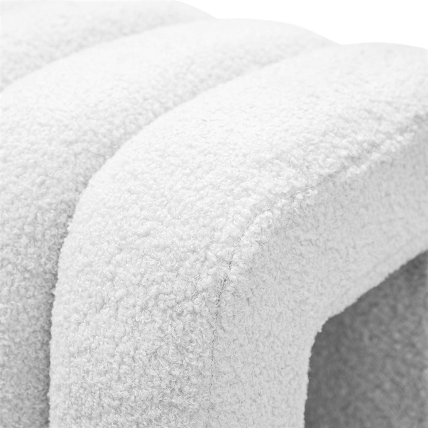 Lookway Pouf Pouf RIBA aus Bouclé-Stoff mit dekorativer Form – Bild 3 von 4