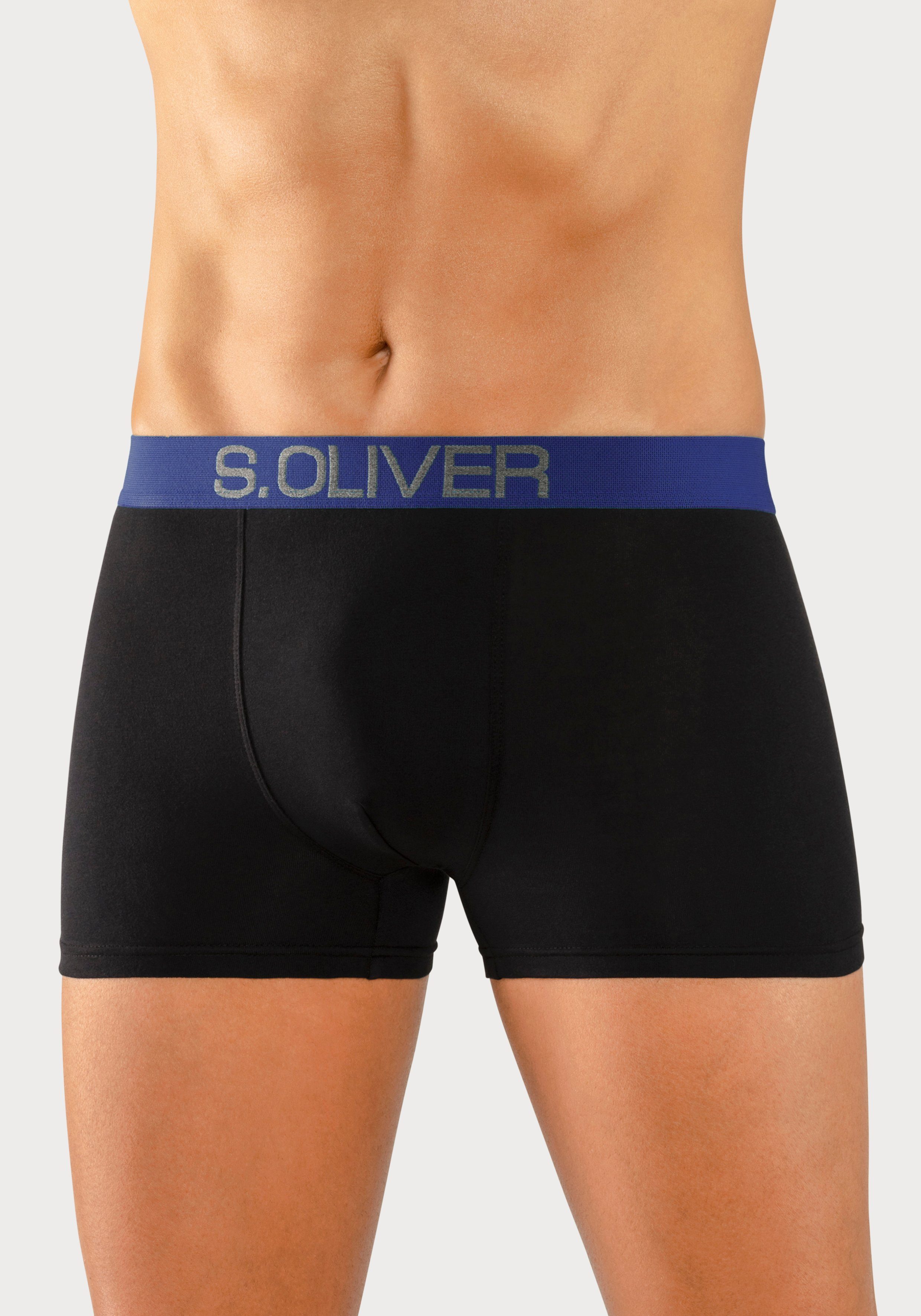 s.Oliver Boxer Boxershorts für Herren (Packung, 4-St) mit kontrastfarbenem Webbund – Bild 3 von 5