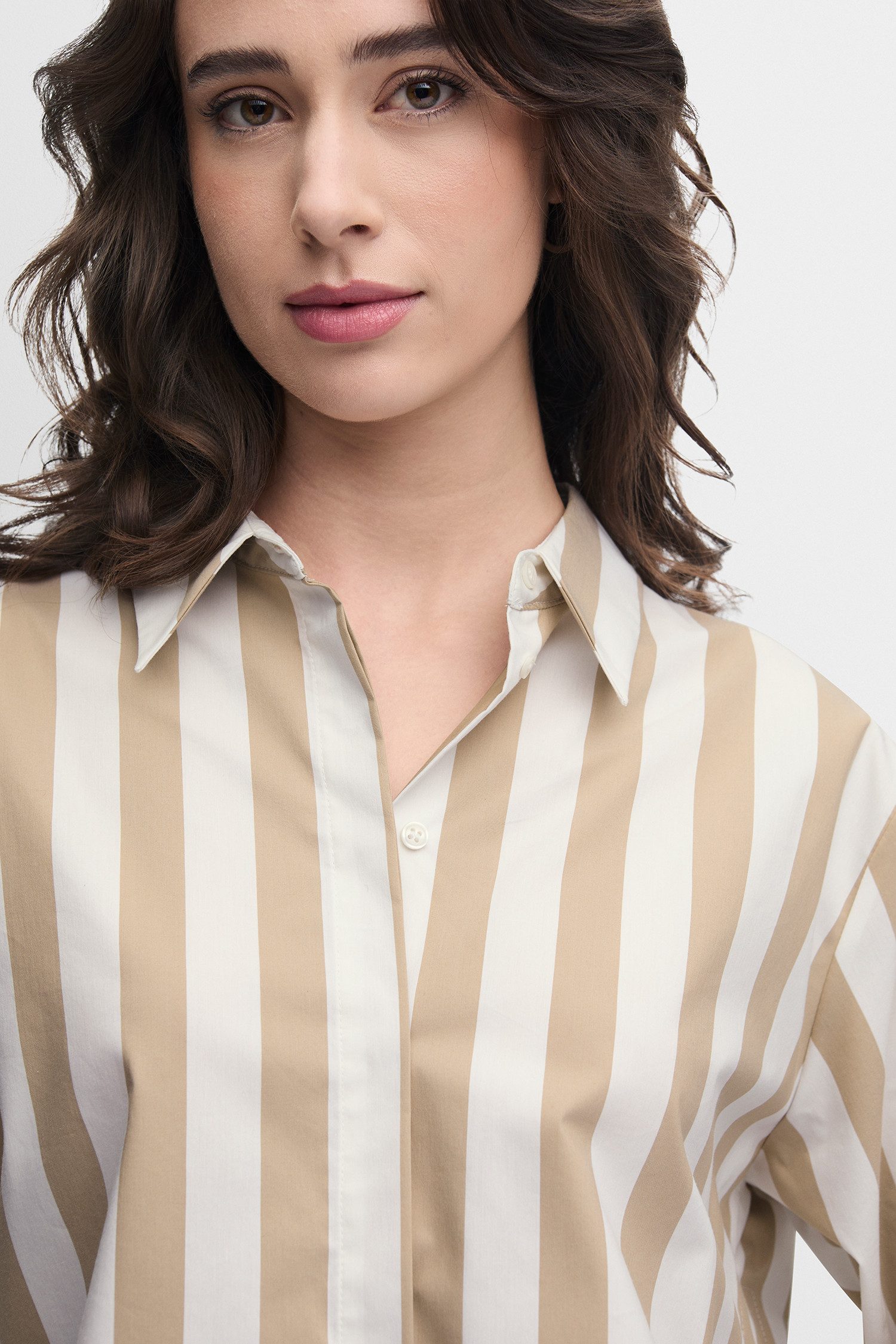 Cinque Langarmbluse CIPIXIE Hemdblusenkragen, verdeckte Knopfleiste, gerader Schnitt