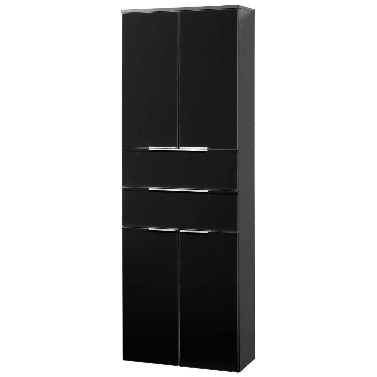 FACKELMANN Hochschrank Kara Hochschrank Korpusfarbe: Anthrazit Frontfarbe: Anthrazit - Glas