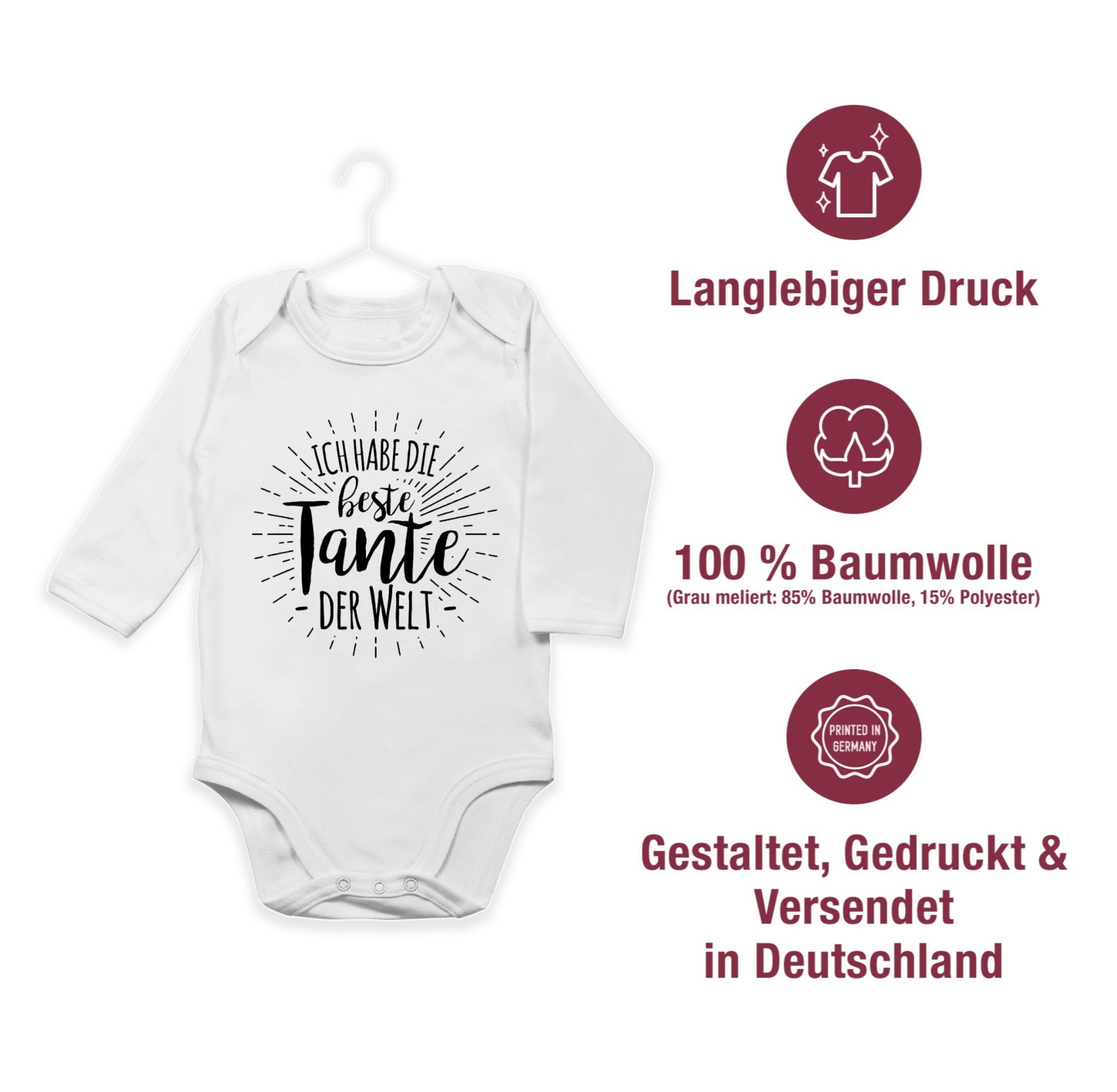 Shirtracer beste Ich die Tante Welt Weiß 1 Shirtbody der habe Tante