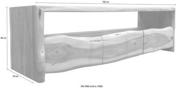 SIT Lowboard Albero, massive Akazie mit Baumkante, Breite 146 cm