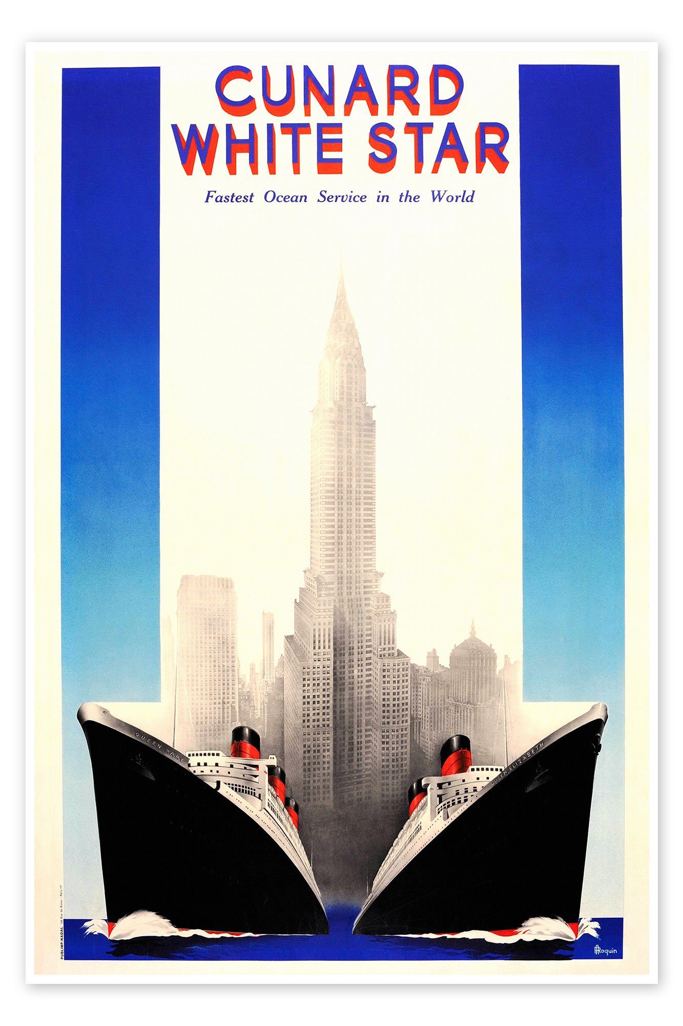 Posterlounge Poster A. Roquin, Cunard White Star (englisch), Malerei