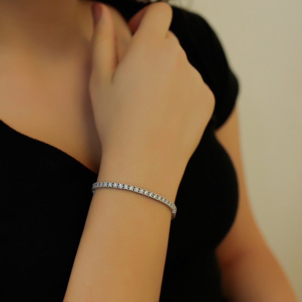 EinStein Diamant Tennisarmband Diamant Tennis Armband Weißgold