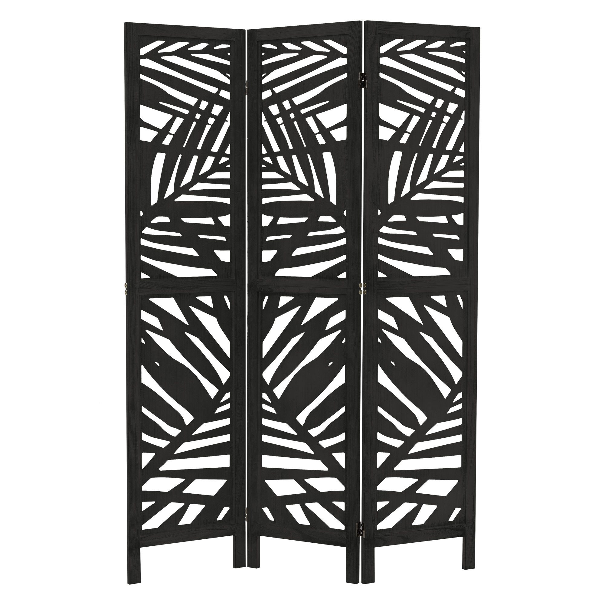 ML-DESIGN Paravent Raumteiler Faltbarer Sichtschutz Indoor Stellwand Sichtschutzwand, Raumtrenner 3-teilig Schwarz 170x121 cm aus Holz freistehend Trennwand von ML-DESIGN