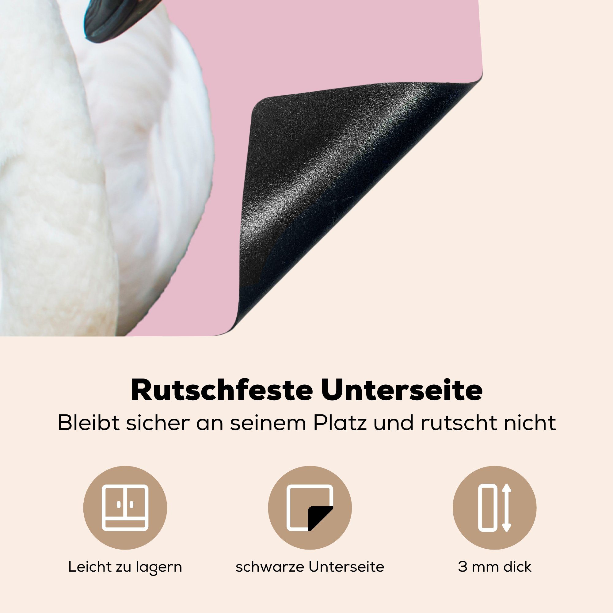 Ceranfeldabdeckung cm, Schutz 81x52 Flamingo, MuchoWow Herdblende-/Abdeckplatte Weißer tlg), (1 Induktionskochfeld für die Vinyl, küche,