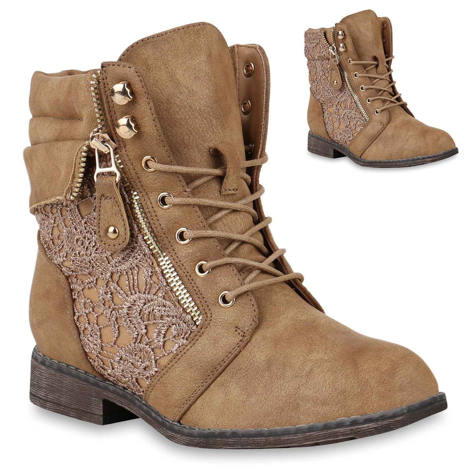 VAN HILL 818846 Schnürstiefelette mit Zipper günstig online kaufen