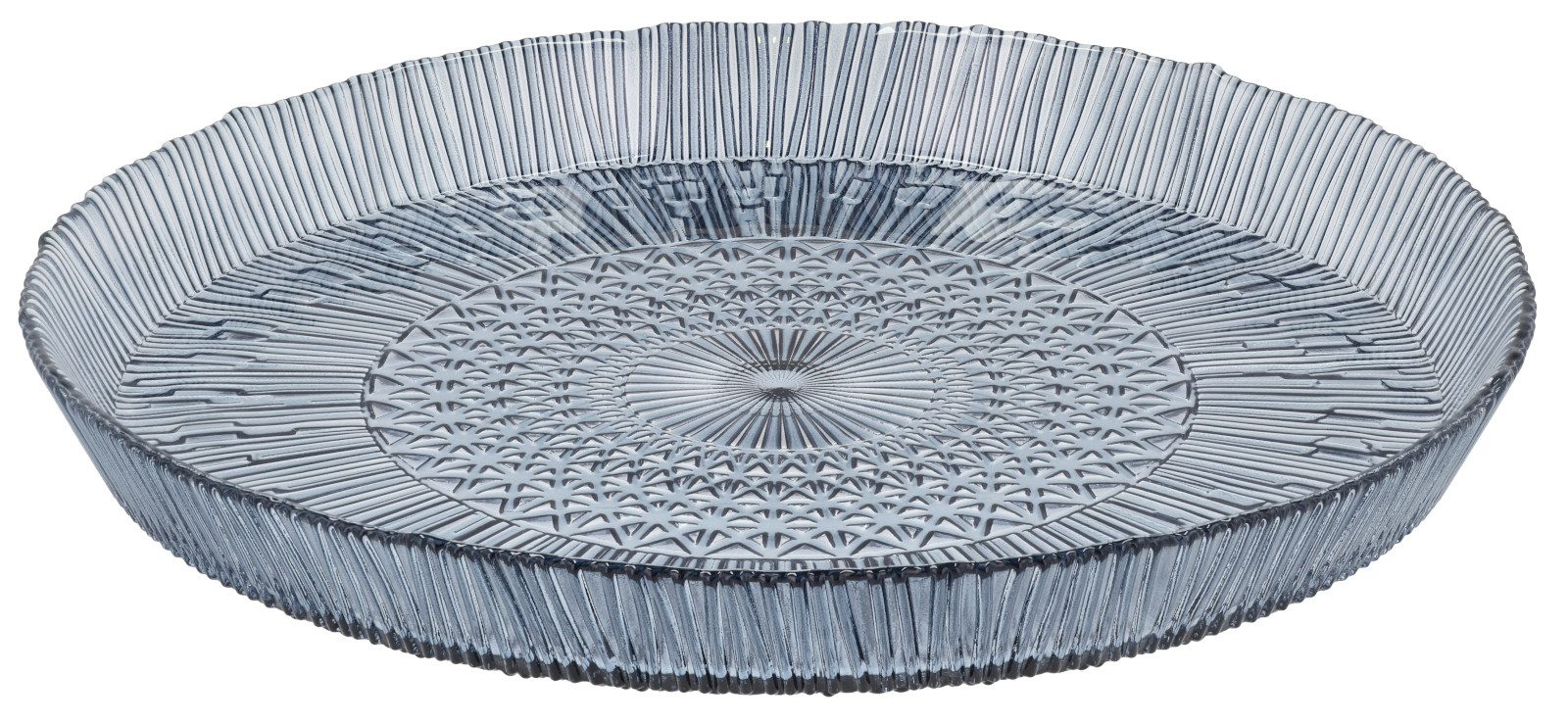 Bitz Servierplatte Kusintha Servierplatte rund blau 30cm, Glas, (Platten), Servierplatte rund Kusintha 30 cm Blau