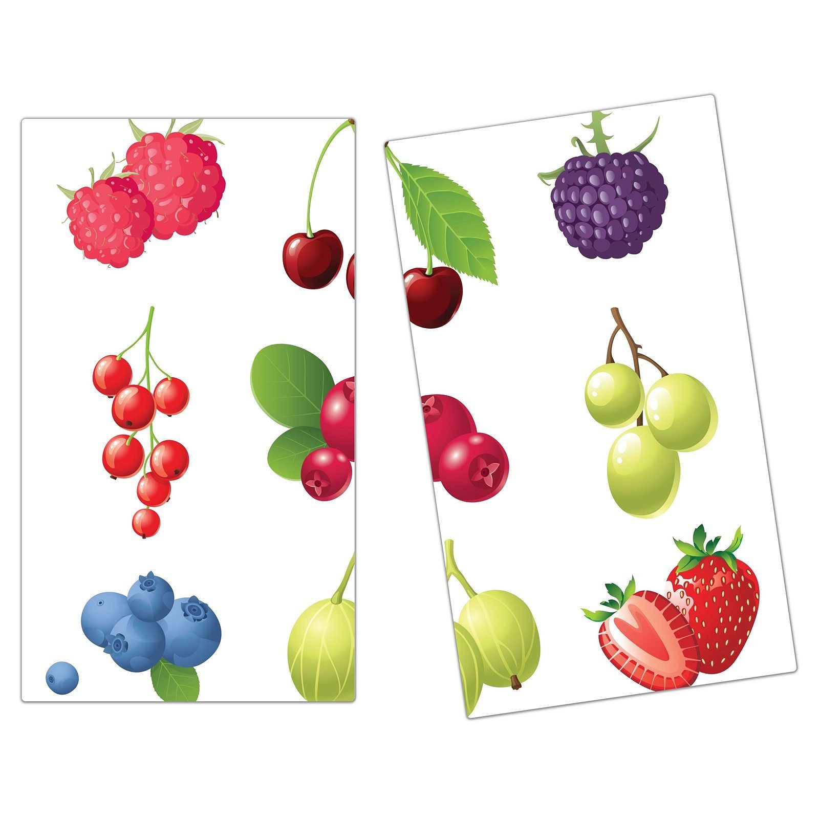 Primedeco Herd-Abdeckplatte Herdabdeckplatte Spritzschutz Beeren, tlg) aus Verschiedene Glas (2 Glas