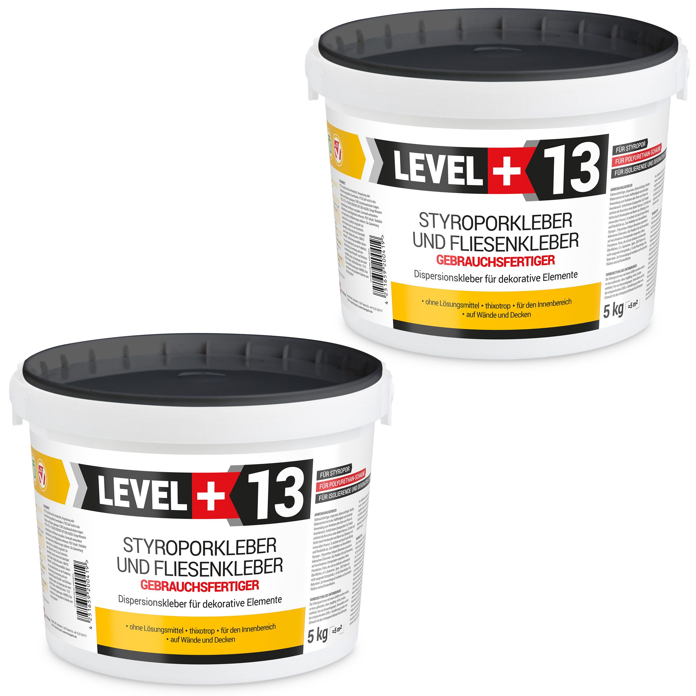 Level+ Dispersionskleber Styroporkleber Dispersionkleber Dekor Deckenplatten L+13 - 5+5KG