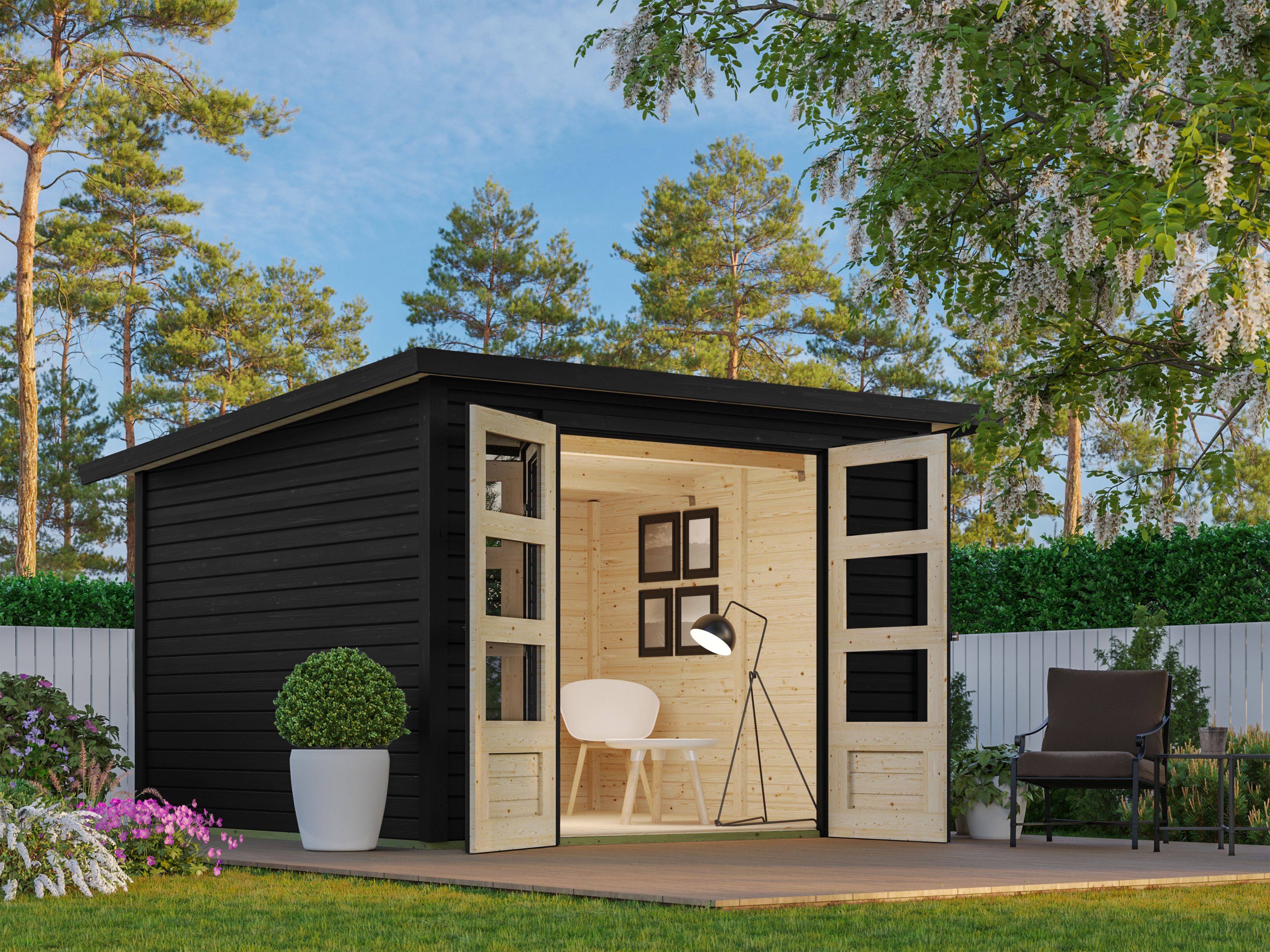 Gartenhaus »Stockach 4« schwarz, aus Fichte