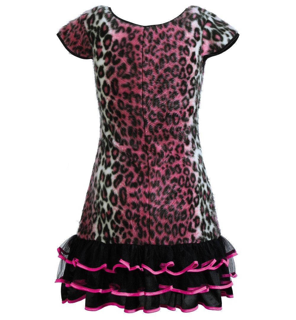 Fries Kostüm Damen Pink Leopard Kostüm Kleid Karneval Fasching