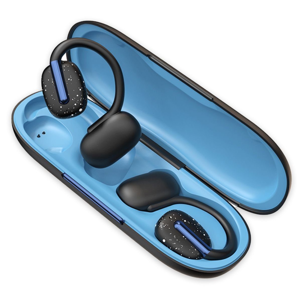 Jormftte Open Ear Kopfhörer,Bluetooth Sport Kopfhörer Air Conduction Headphones Bluetooth-Kopfhörer Schwarz