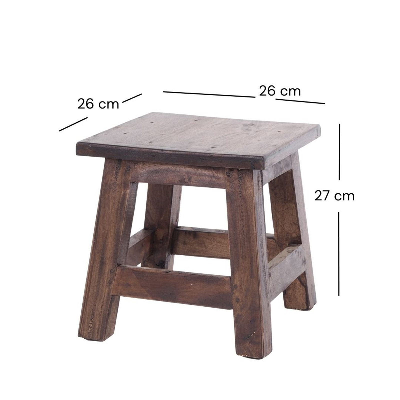 DESIGN DELIGHTS Hocker Fusshocker PALO, 27x26cm (HxB), rustikaler Holzhocke günstig online kaufen
