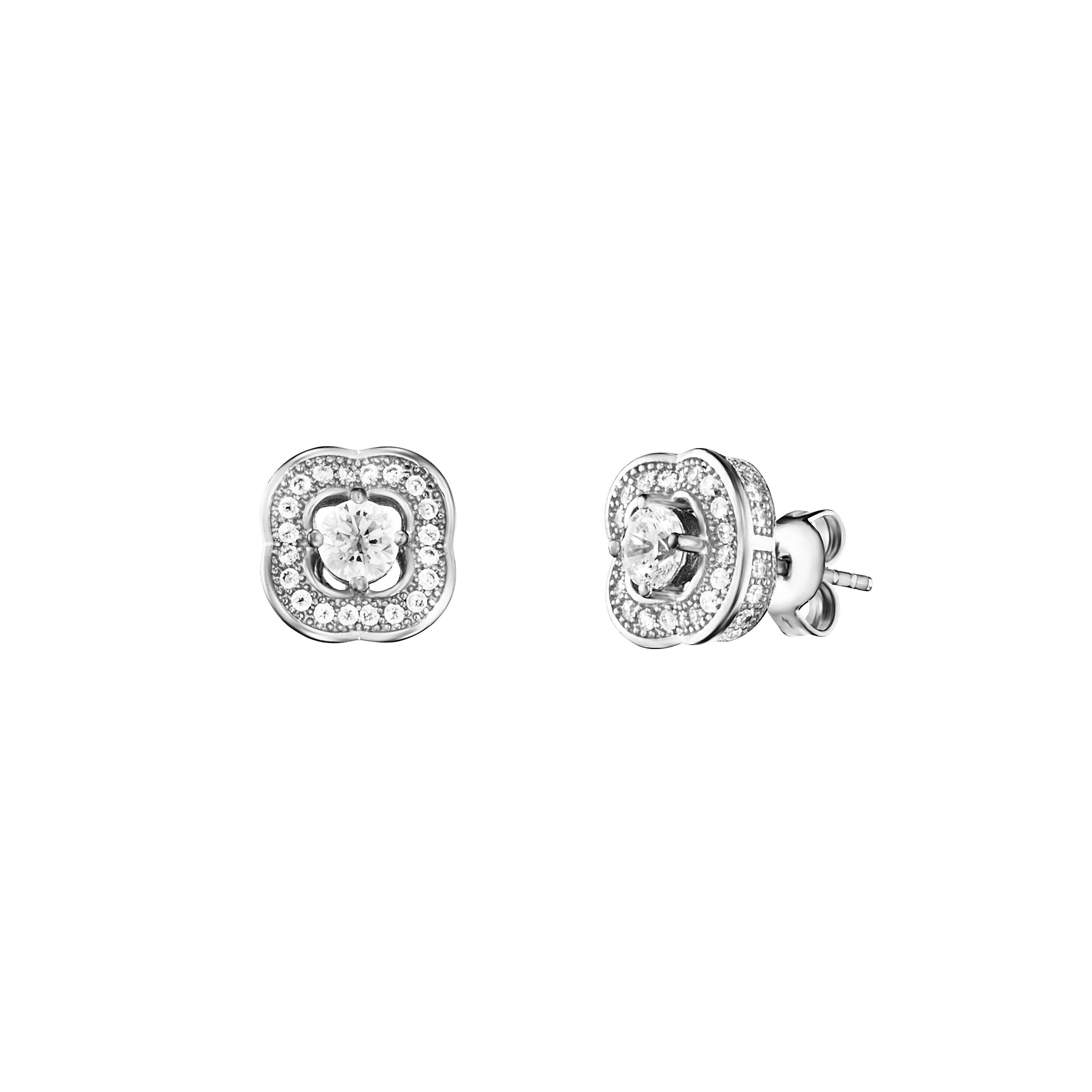 Julie Julsen Paar Ohrstecker 925 Silber rhodiniert Blüte Zirkonia