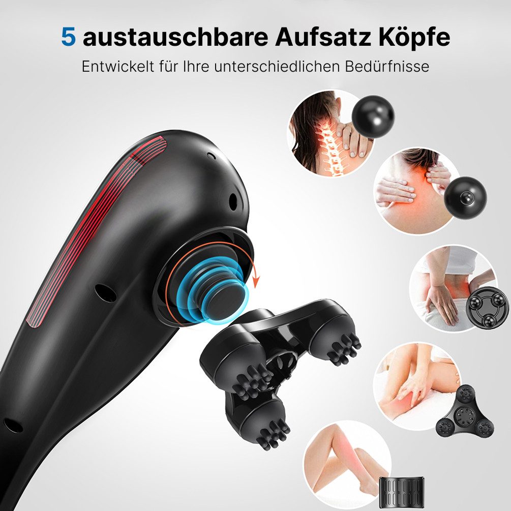 RENPHO Massagegerät Kabelloses tragbares Massagegerät, Tiefengewebsmassage zur Ganzkörperentspannung