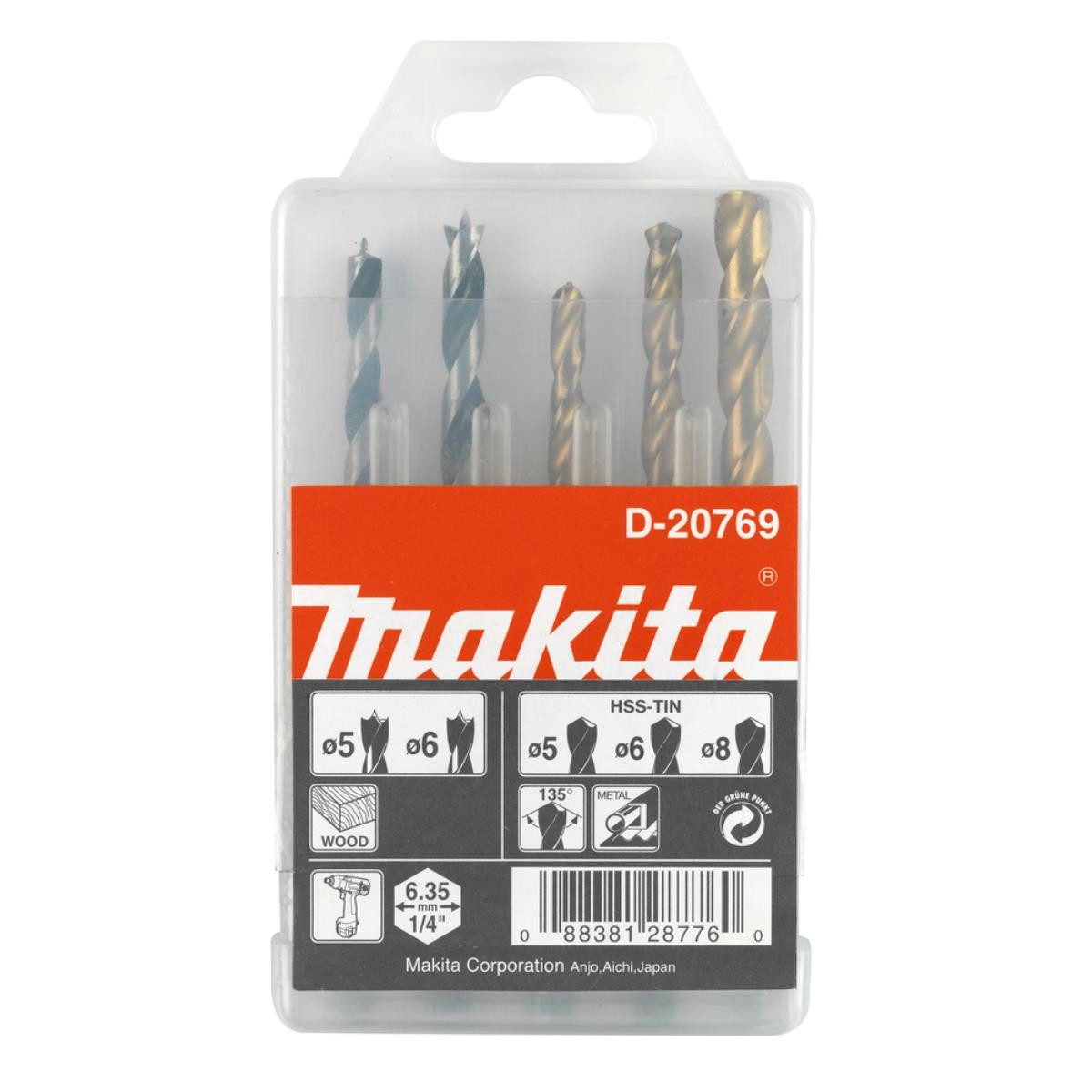 Akku-Multifunktionswerkzeug Makita 5-tlg. Metall-/Holzbohrerset 1/4" Metall/Holz • 5 teilig • 1/4"