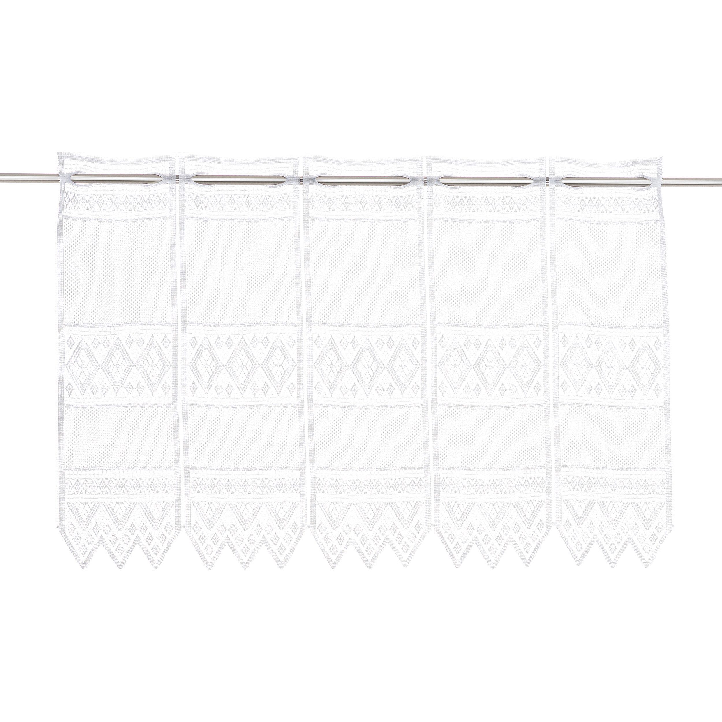 Gardinen Kranzusch Scheibengardine Jacquard grafisch (1 St), Stangendurchzu günstig online kaufen