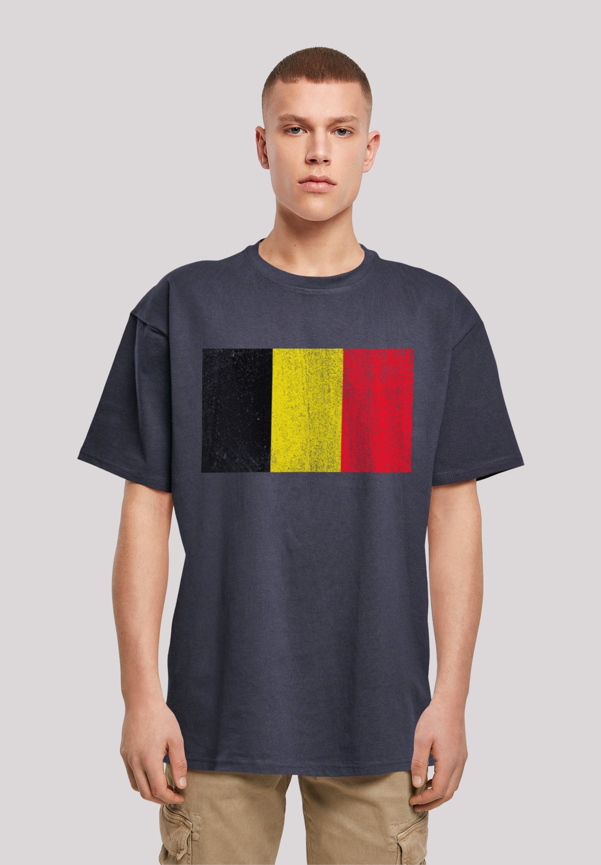 F4NT4STIC T-Shirt Belgium Belgien Flagge Print navy