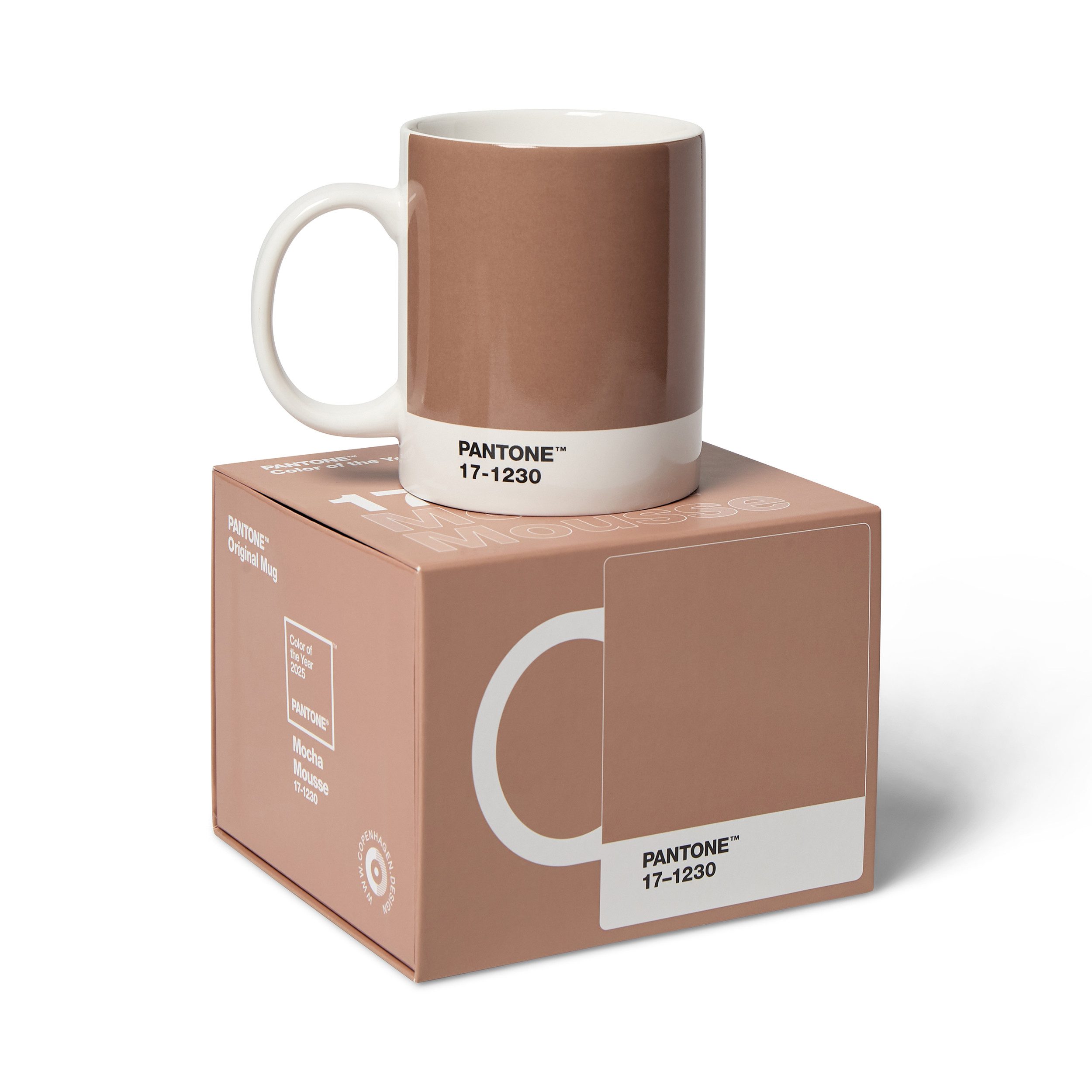 PANTONE Tasse Kaffeebecher, 375ml, CoY 2025 - Mocha Mousse 17-1230, inkl. Geschenkbox
