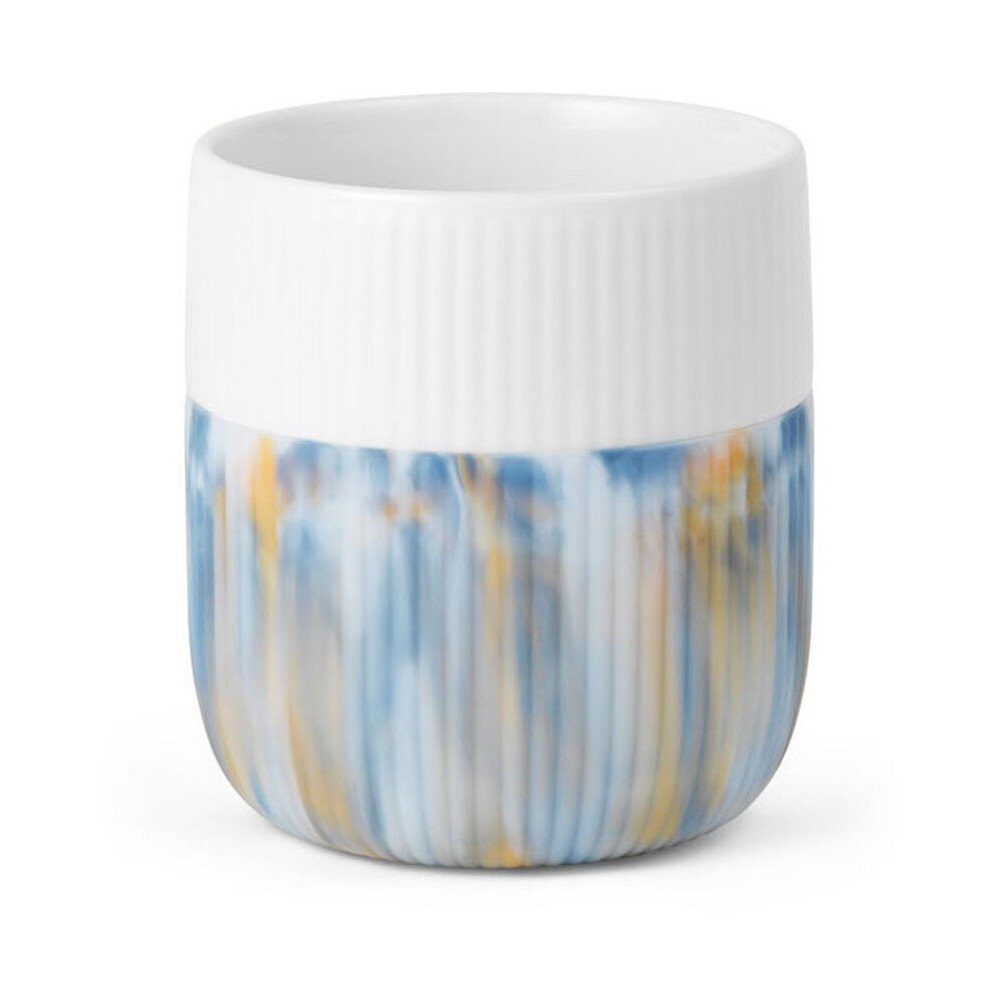 ROYAL COPENHAGEN Becher Becher 0,35 l Contrast Gerippt Ocean Mist, 1-tlg., Hartporzellan und Silikon, Becher, Ø8,8cm, Hartporzellan und Silikon, mehrfarbig