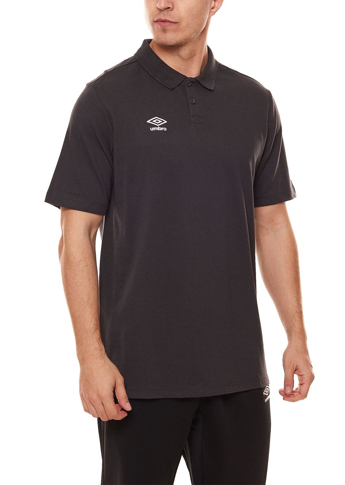 Umbro Rundhalsshirt umbro Dunkelgrau Polo-Shirt komfortables Essential Herren UMTM0323-825 Polohemd Golf-Shirt Club