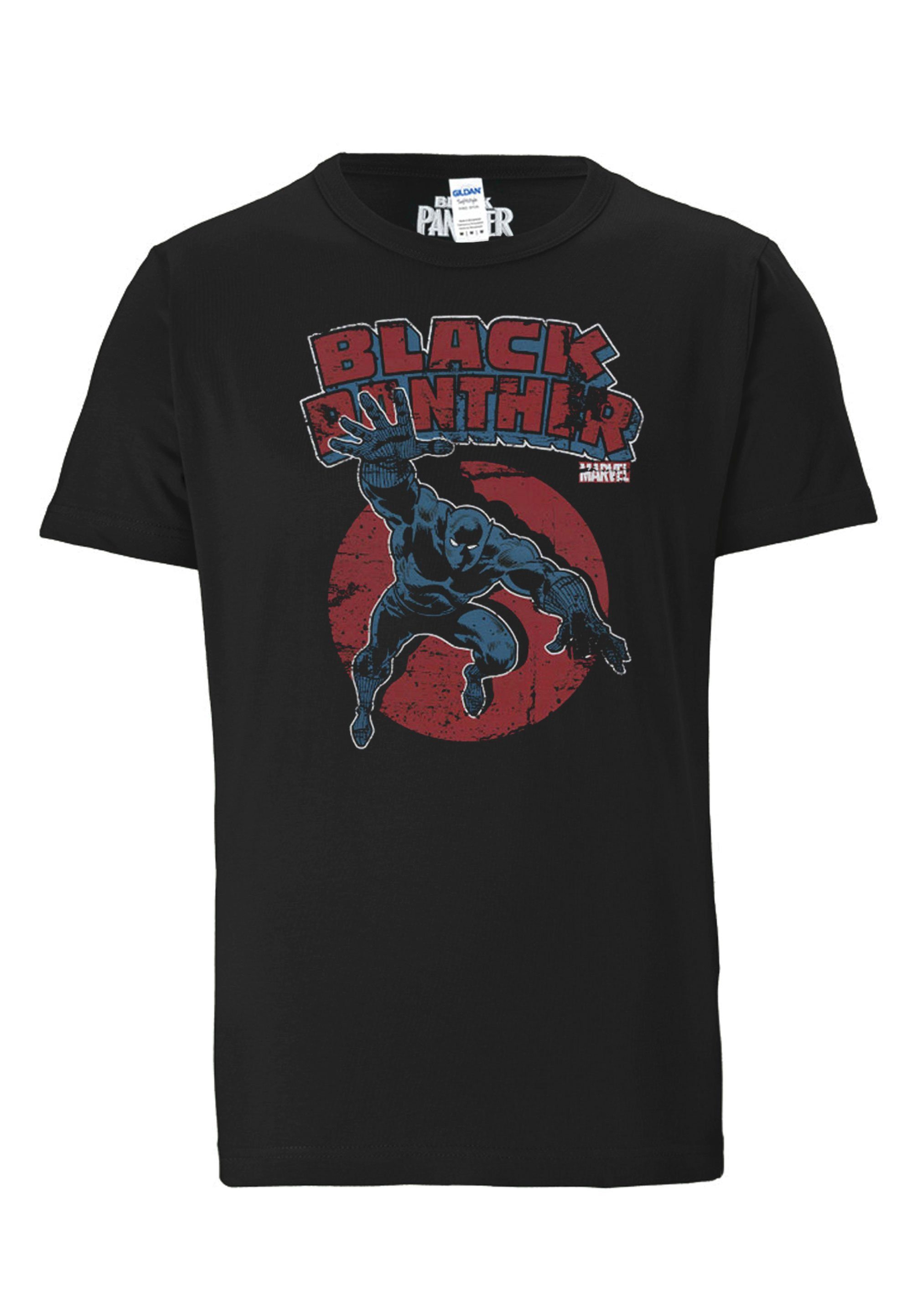 LOGOSHIRT T-Shirt - Panther-Print Panther Black Black Marvel mit