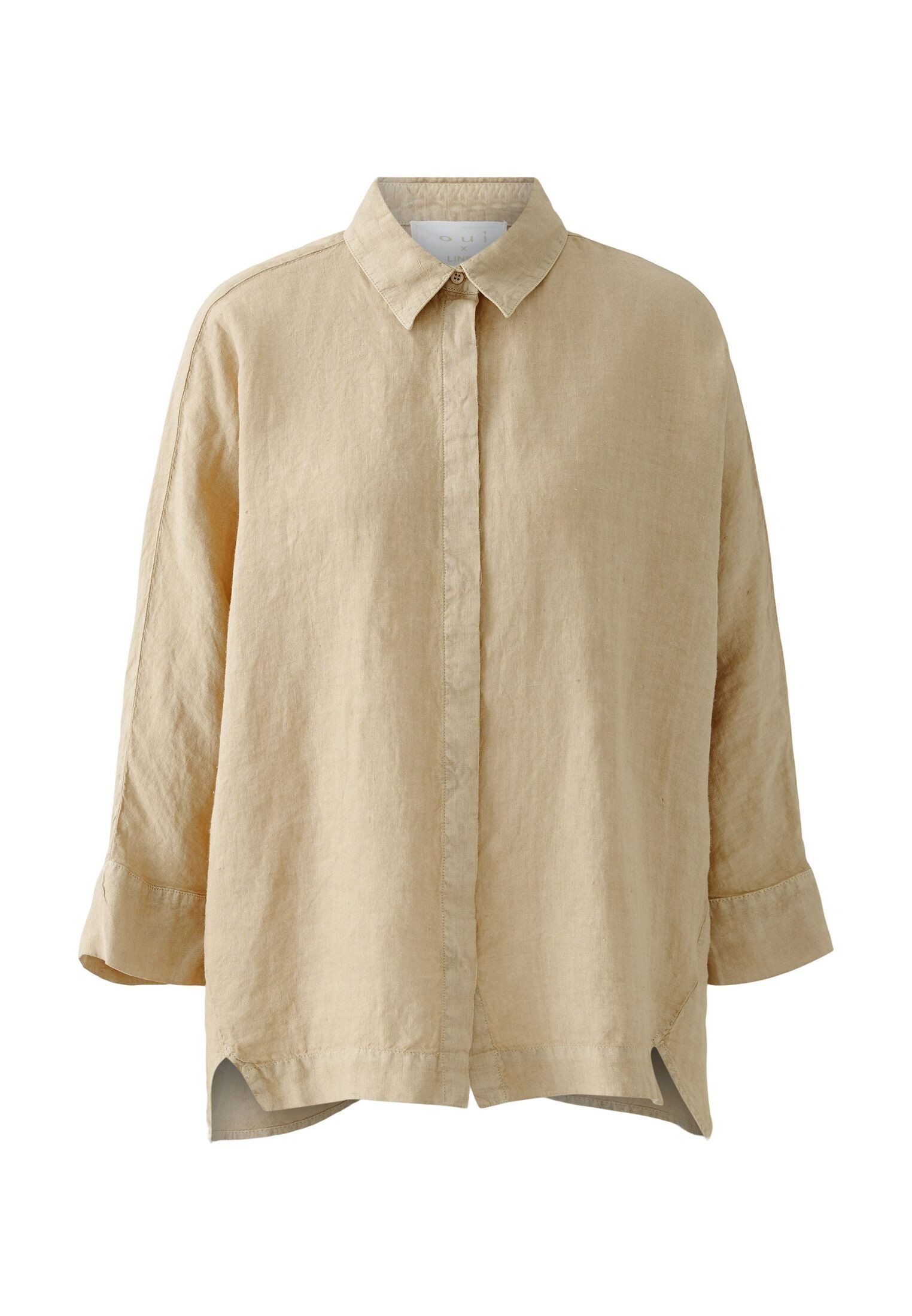 Oui Langarmbluse Bluse reines Leinen günstig online kaufen