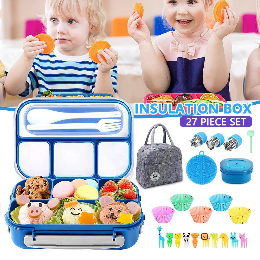 Blusmart Lunchbox Personalisierter blue Löffel, Einfacher Mit 27-teiliges Lunchbox-Set