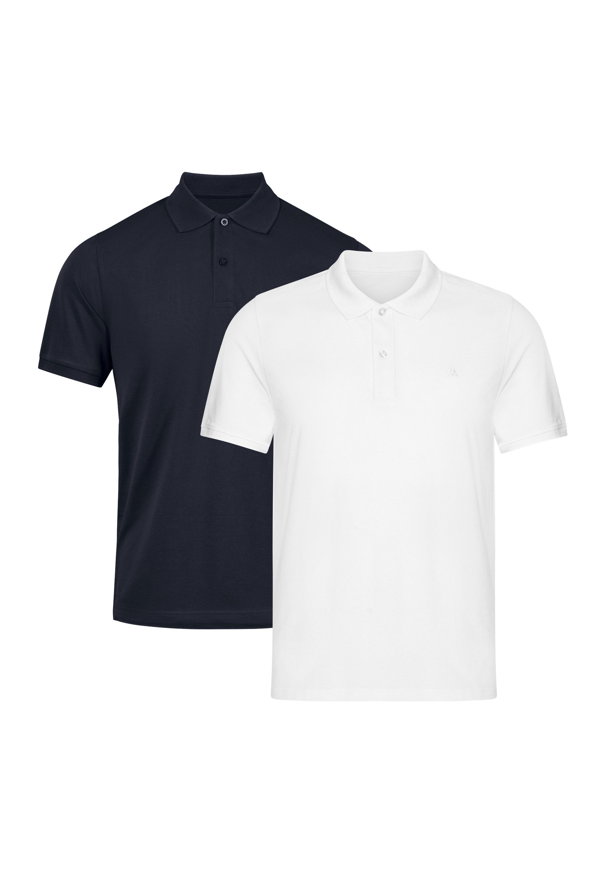 DANISH ENDURANCE Poloshirt Classic Fit Herren (2er-Pack), Bio-Baumwoll-Pique, Kurzarm Polohemd mit Stretch