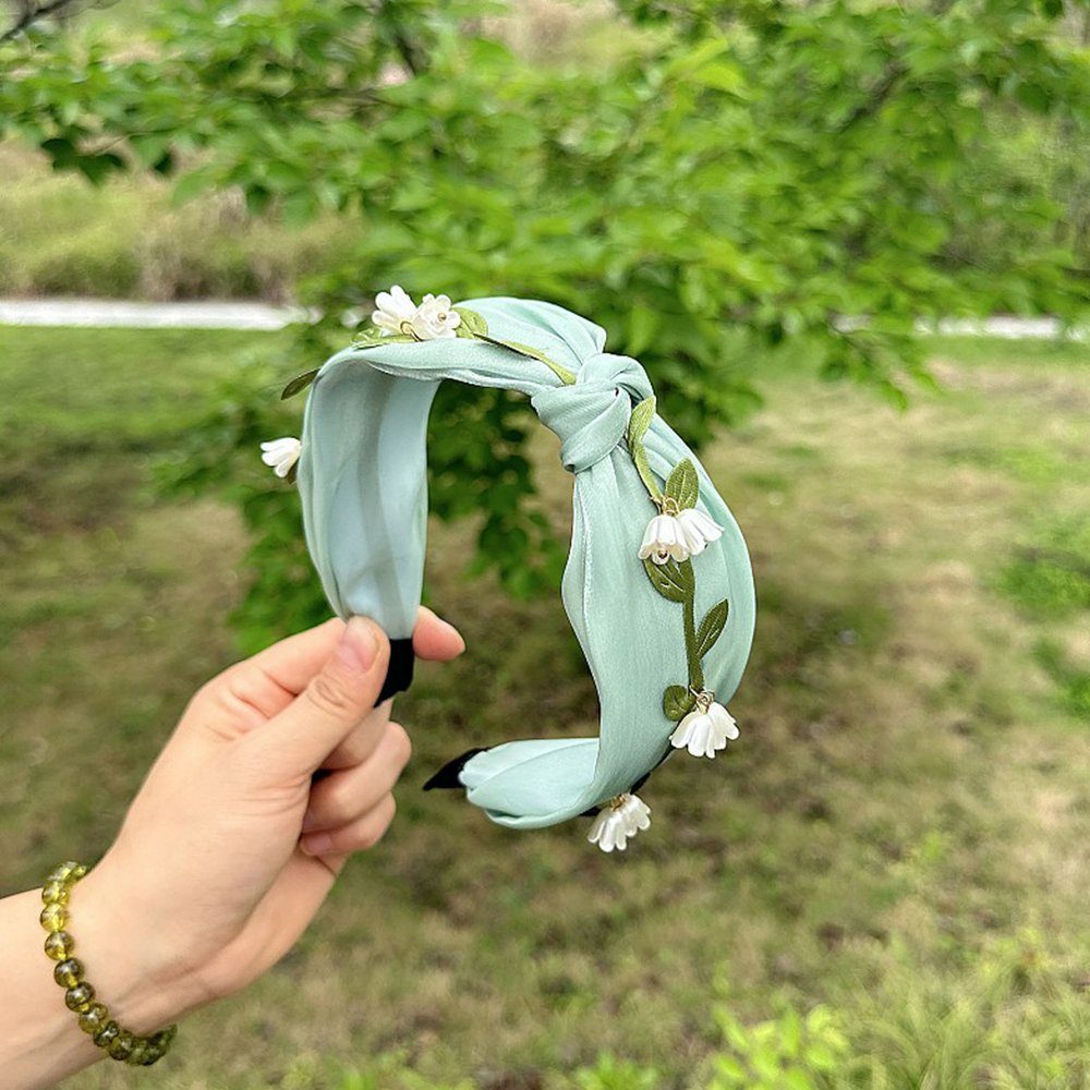ZanMax Haarband Originelles, mädchenhaftes Blumenstirnband, 1-tlg. Blau