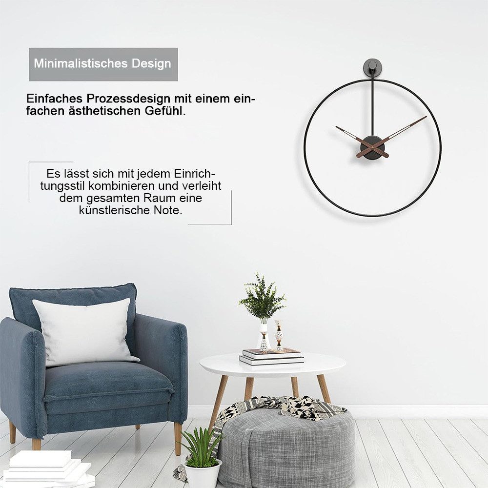 NUODWELL Wanduhr Leise dekorative Metallwanduhr, 50/60 cm, geeignet für Woh günstig online kaufen