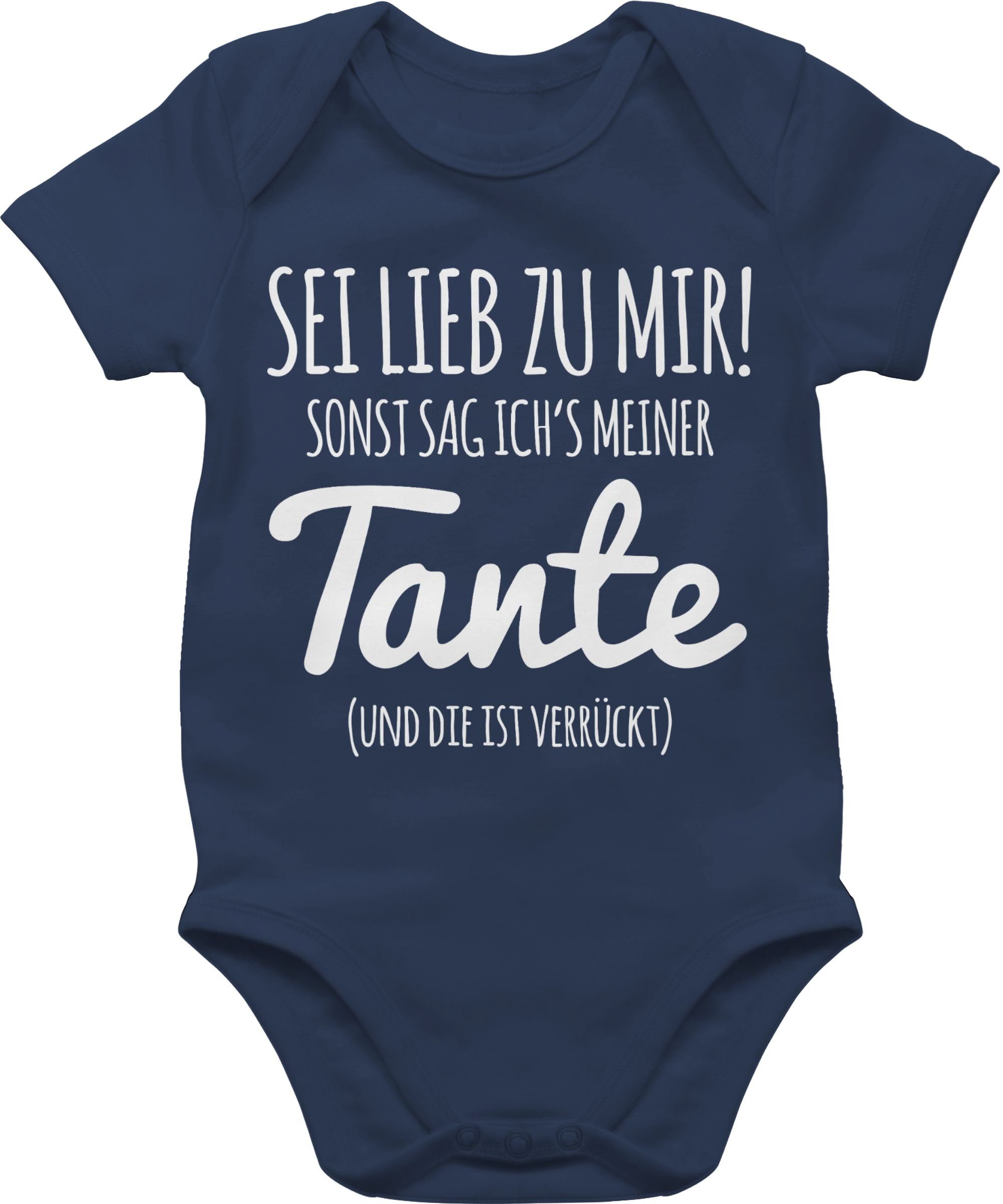 - mir Navy ichs Shirtbody Sei Shirtracer meiner lieb Tante 2 Tante sag Tante Blau Spruch sonst zu